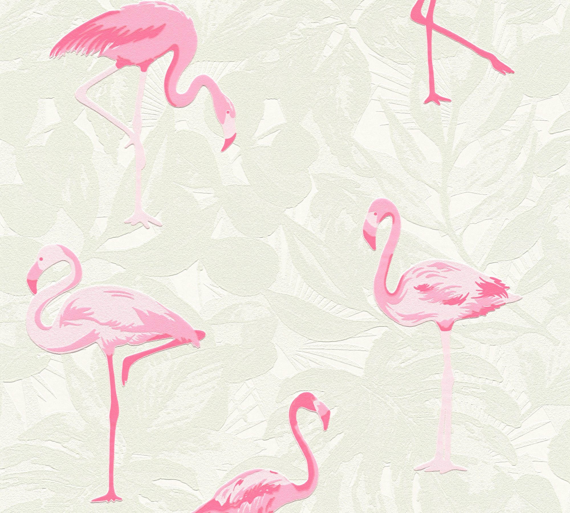 A.S. Création Vliestapete Boys & Girls 6 mit Flamingos, strukturiert, floral, Tapete Tiere bunt/weiß
