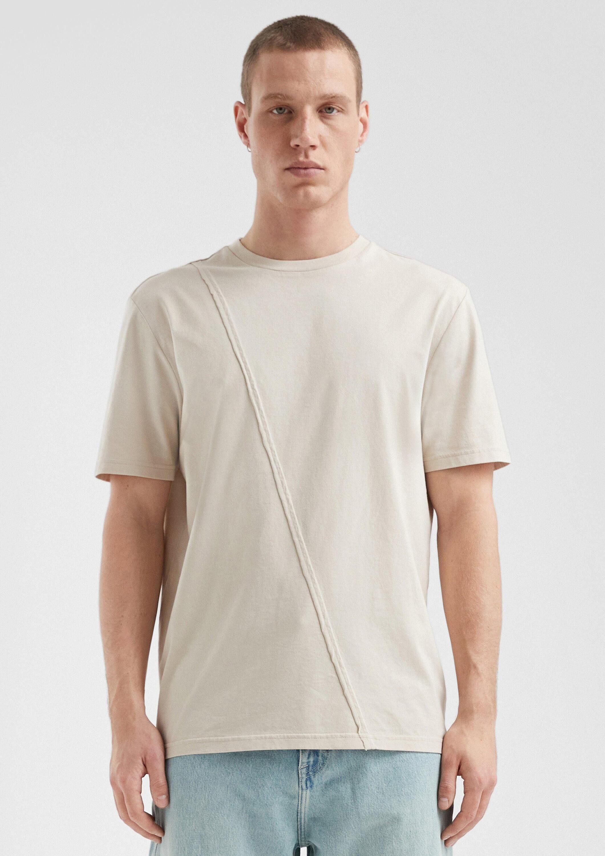 QS Kurzarmshirt T-Shirt Rundhals-T-Shirt mit asymmetischer Teilungsnaht