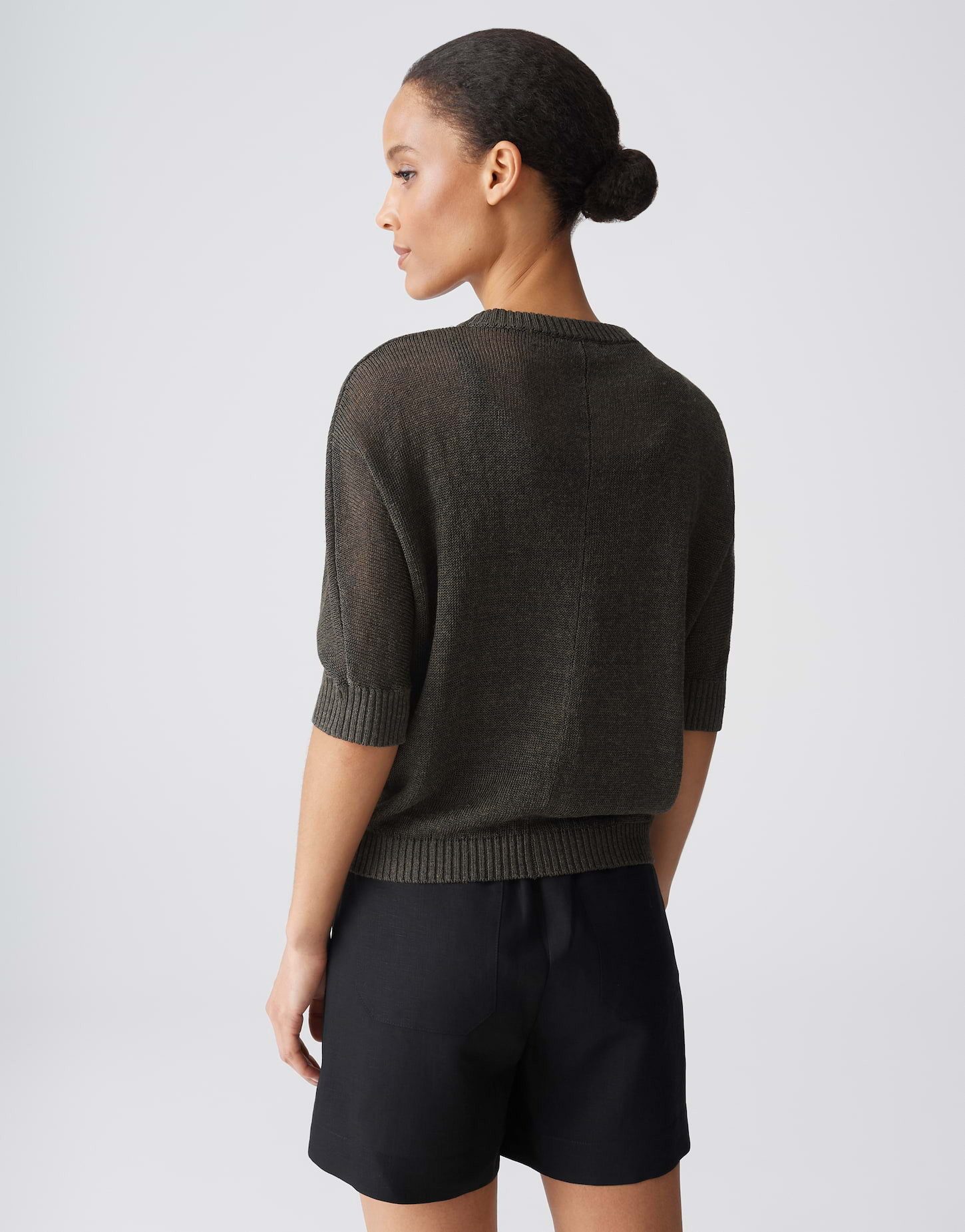 OPUS Strickjacke Datina aus Feinstrick mit fließendem Fall Der 3/4 Arm verleiht dem Look luftige Leichtigkeit