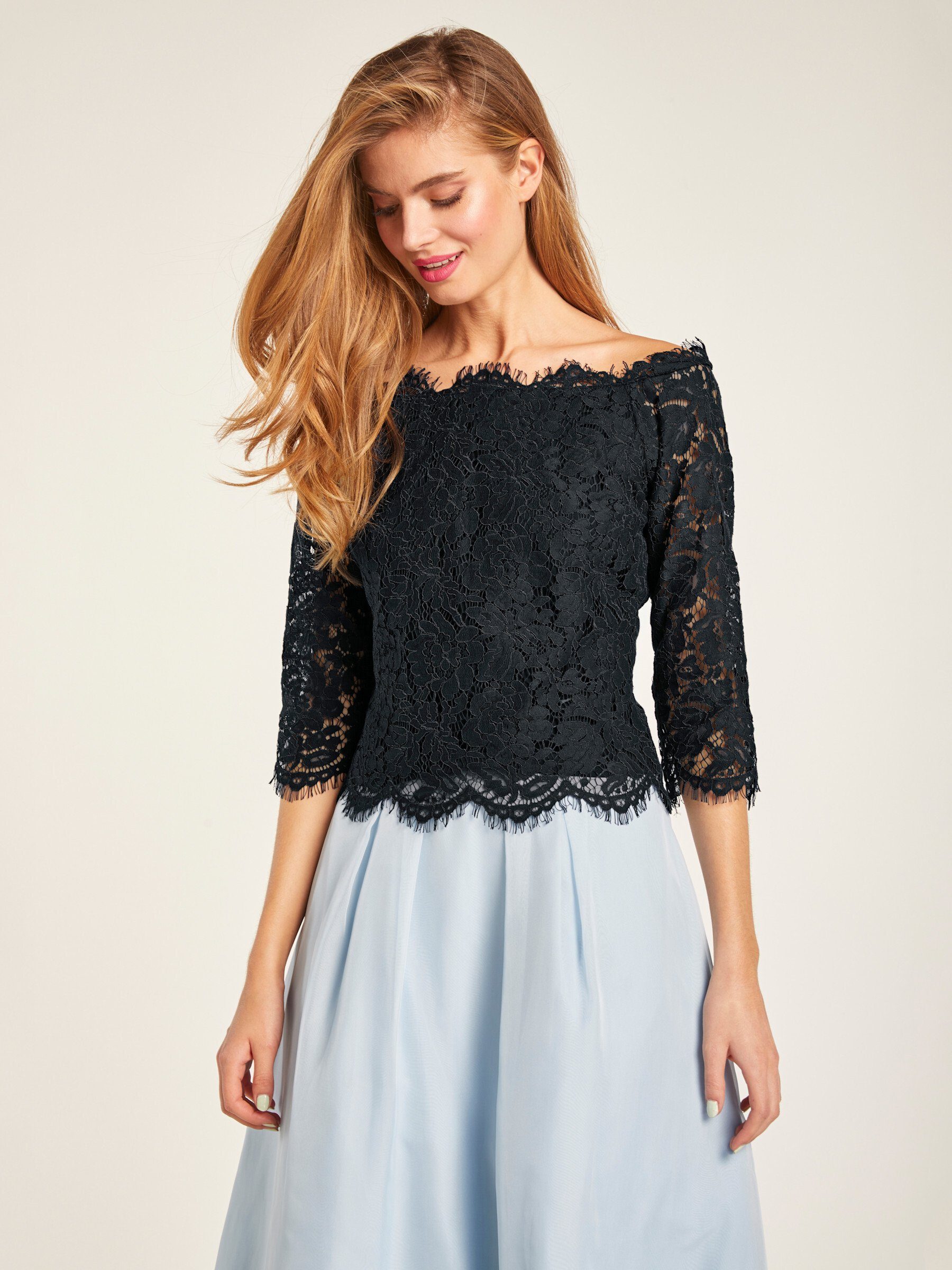 heine Klassische Bluse Spitzen-Bluse günstig online kaufen