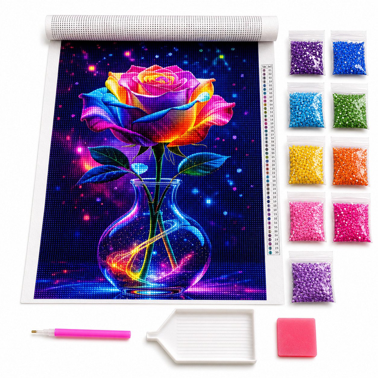 Rötting Design Malen nach Zahlen Diamond Painting Set 5D DIY - Blumen Motive Bastelsets (Komplett-Set), Diamond Painting Vollbild, Vollständiges Zubehörpaket
