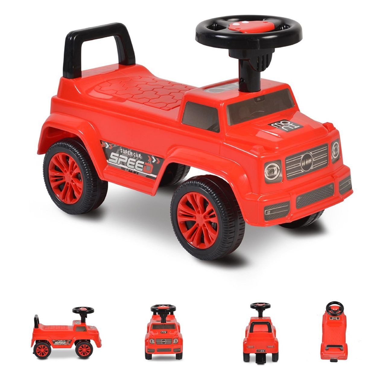 Moni Rutscher Speed JY-Z12, Musikfunktion, Rückenlehne, Lenkrad, Motoriktraining, bis 25 kg