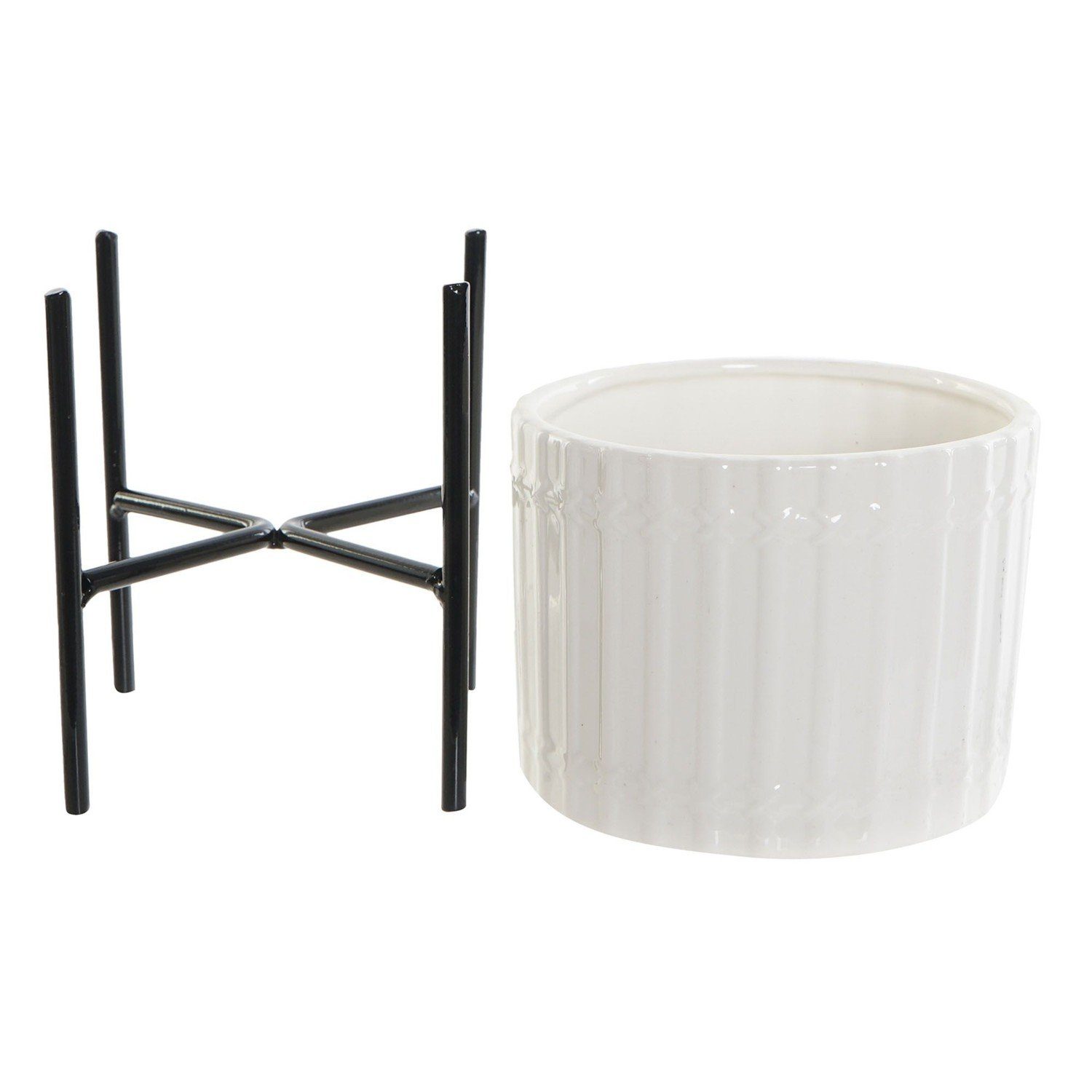 Ambiente und Object Blumentopf 2er Set Stand Keramik/Metall Blumentopf