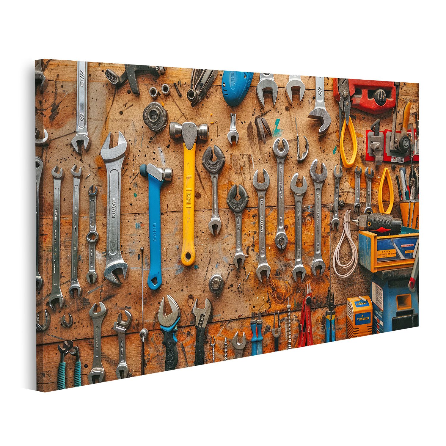 islandburner Leinwandbild Werkzeuge an einer Werkstattwand Wandbild