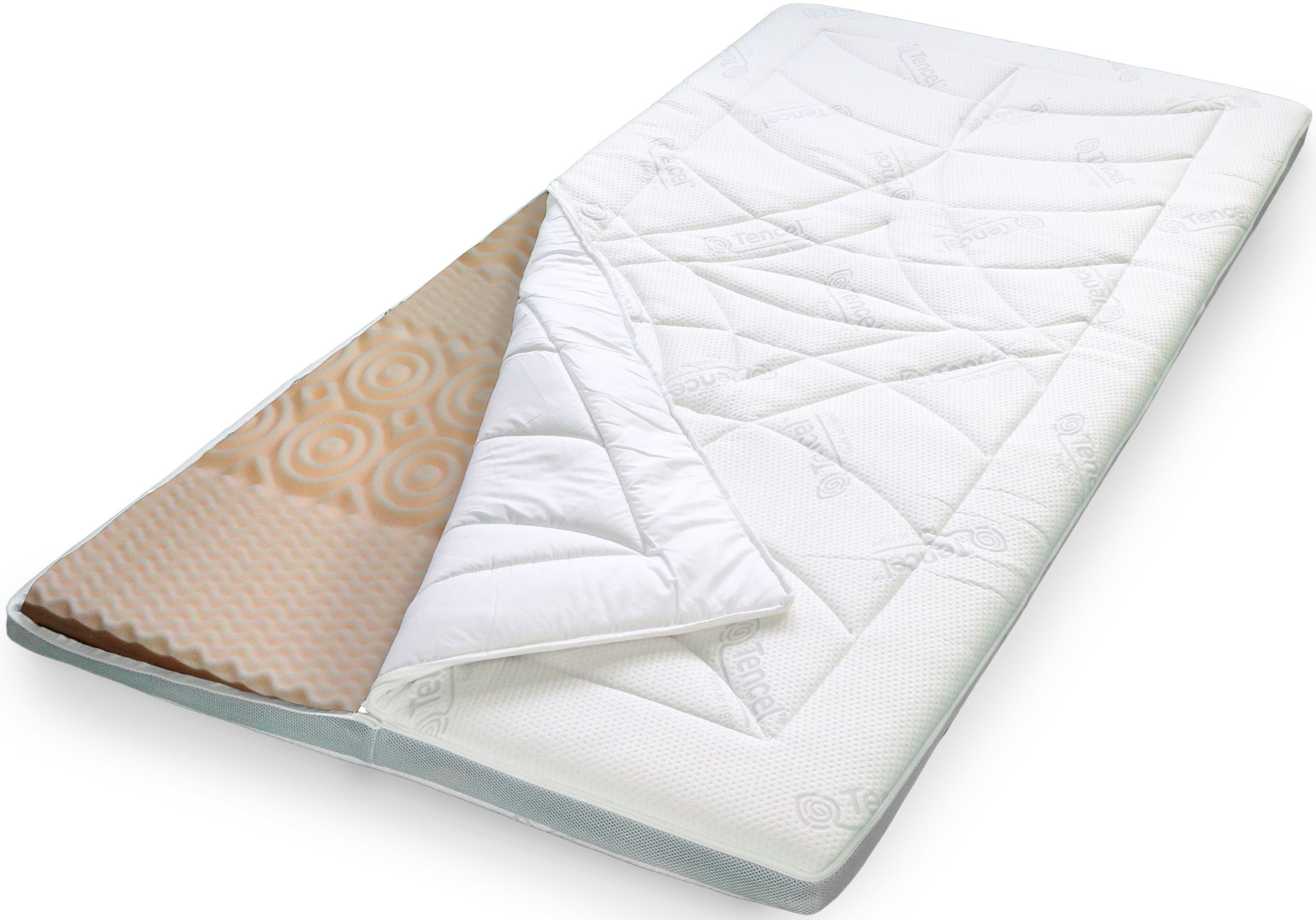 Stendebach, Цилиндр Цилиндр Softtop Luxus TENCEL™ Kaltschaum, 8 cm hoch, Kaltschaum, mit besonders weichem Schulter- und Fußbereich