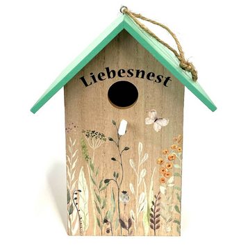 HAC24 Vogelhaus 2er Set Holz Vogelhäuschen Nisthilfe für Meisen Wildvogelhaus, 22 x 12 x 15,5 cm