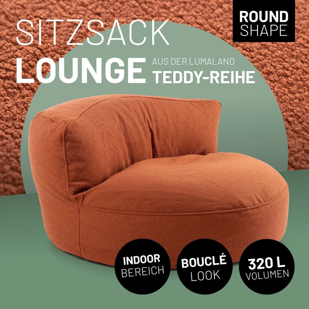 Lumaland Loungeset Sitzsack Lounge Teddy 320L, Indoor-Bezug - weich waschba günstig online kaufen