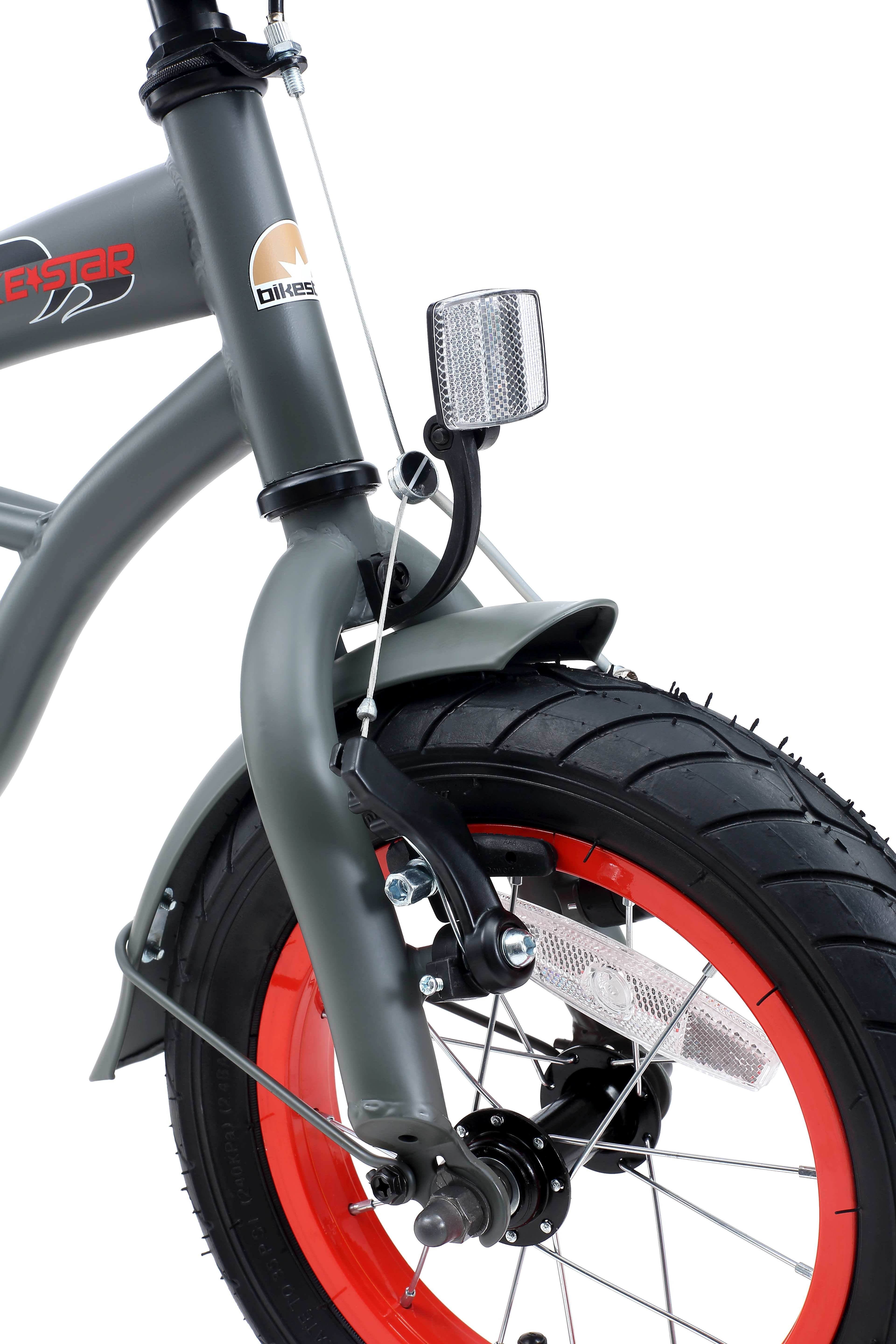 Bikestar Kinderfahrrad Cruiser, 12 Zoll, ab 95 cm, 3 - 5 Jahre, Jungen, Mädchen, 1 Gang, Handbremse, Rücktrittbremse, Kettenschutz, Höhenverstellbar