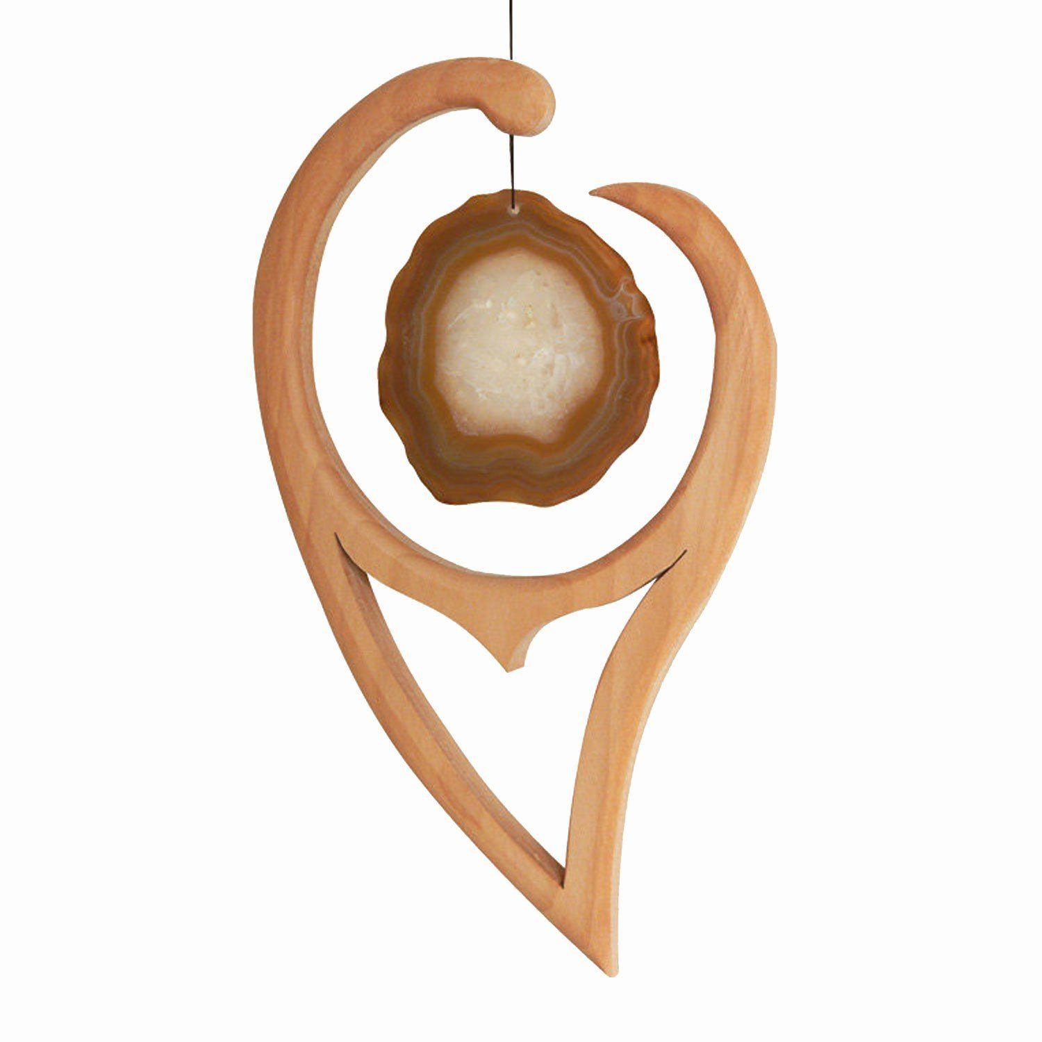 Fensterdekoration Fensterdeko aus Holz, Elfe mit naturfarbenem Achat