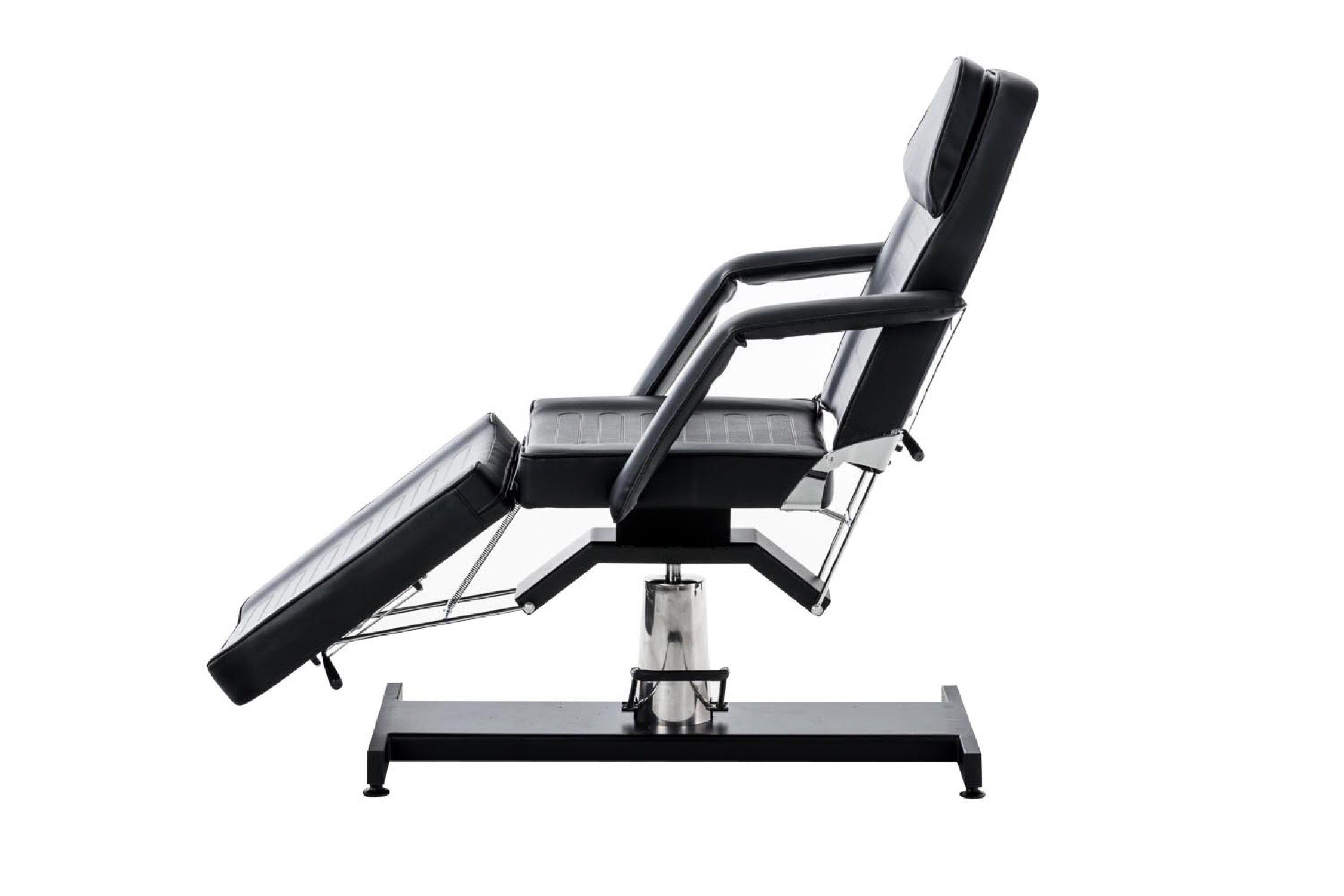 TPFLiving Massageliege Sphynx - Hydraulische Kosmetikliege (Massagebett 360° drehbar. Sitzhöhe 60 - 75 cm, Massagesessel bis zu 400 kg belastbar), mit Feinzellenschaumstoff gepolstert - Material: Kunstleder schwarz