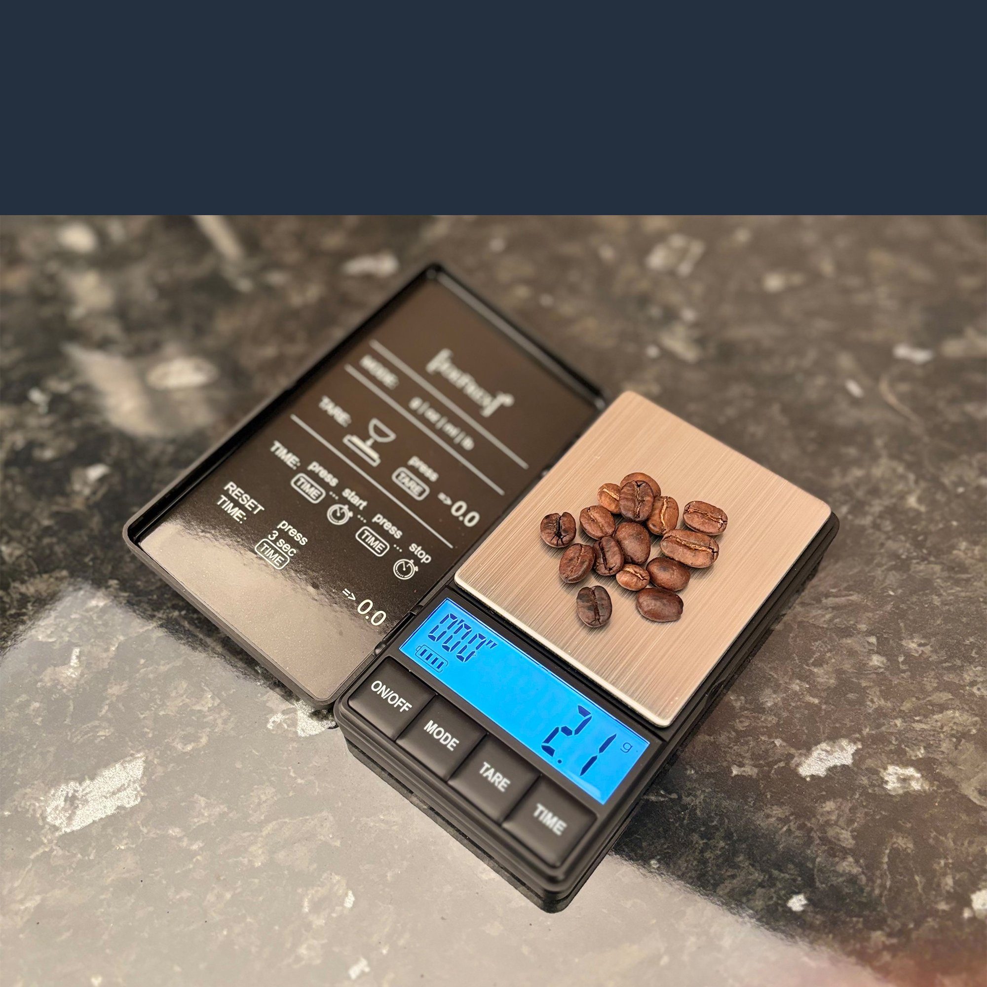 Tare Timer Espressowaage, exakte Countdown Funktion JOEFREX Funktion Kaffeewaage Timer - 0,1g mit Funktion, Messgenauigkeit, Feinwaage