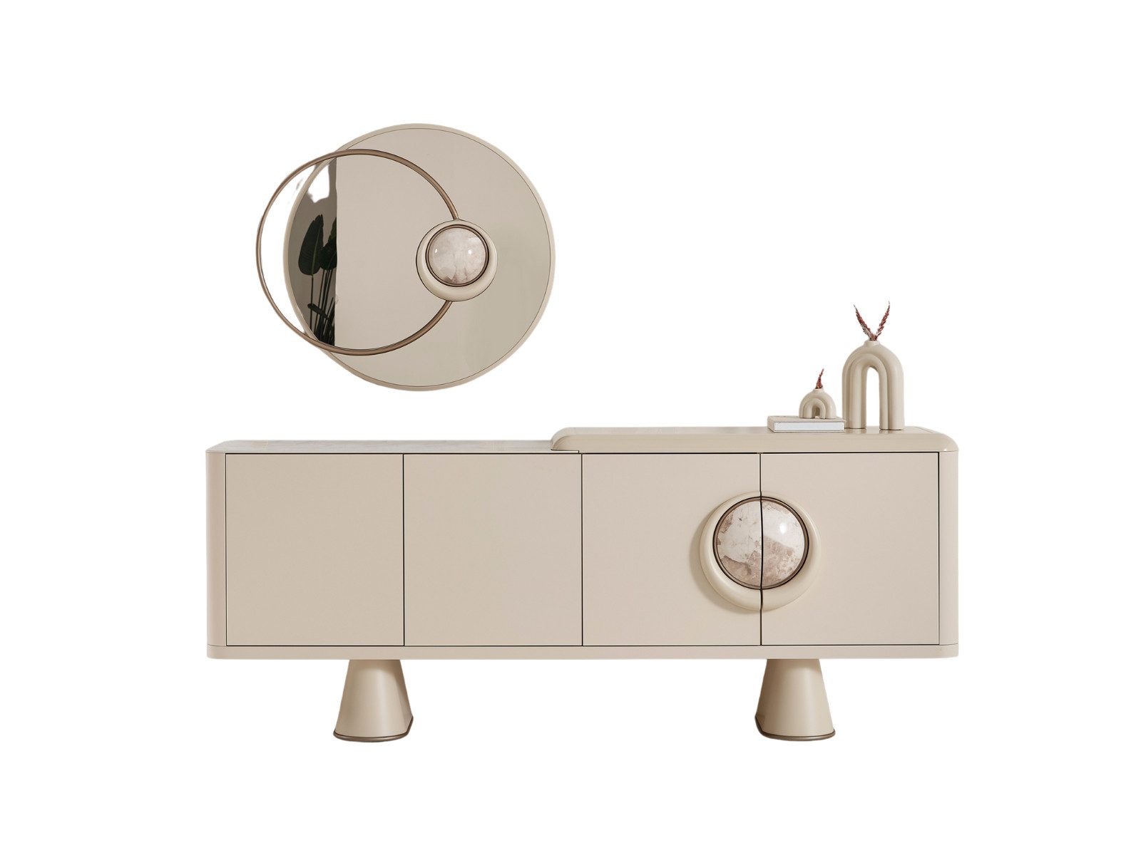 Villa Möbel Sideboard Sebastian (Sideboard, 1 St., 208,1 × 55 × 86,2 cm), Sideboard mit Türen Stauraum pflegeleicht zeitlos