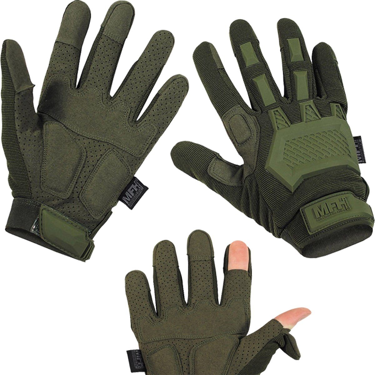 MFH Schnittschutzhandschuhe Militär Tactical Handschuhe Action Oliv | Arbeitshandschuhe