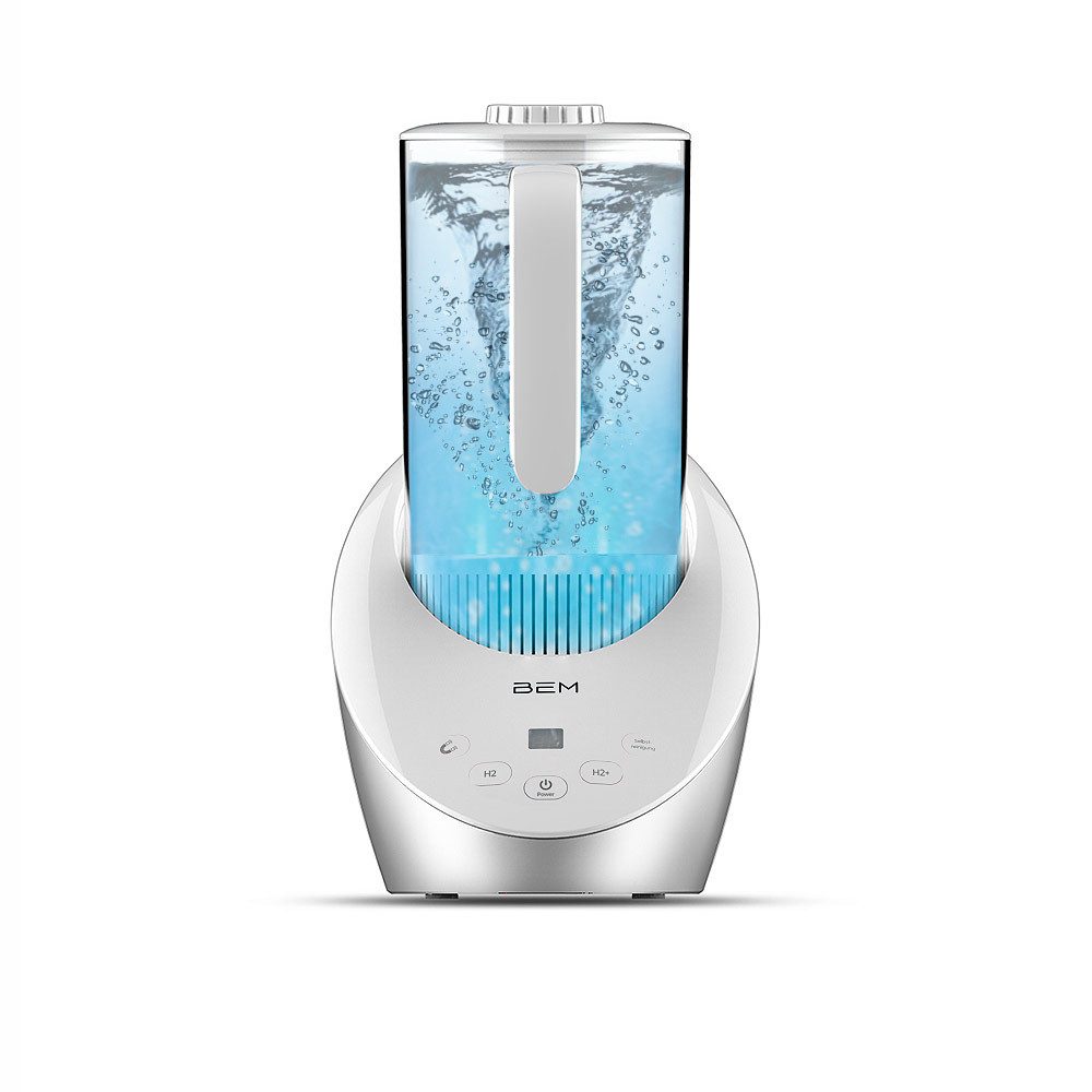 BEM Wasseraufbereiter für Trinkwasser Tornado Hydrogenkanne 1500ml, (Wasserstoffwasser/H2-Ionen/Wasserstoffgenerator, mit Sauerstoffanreicherung Magnetisierung Selbstreinigung), Reichert das Wasser mit Wasserstoff an