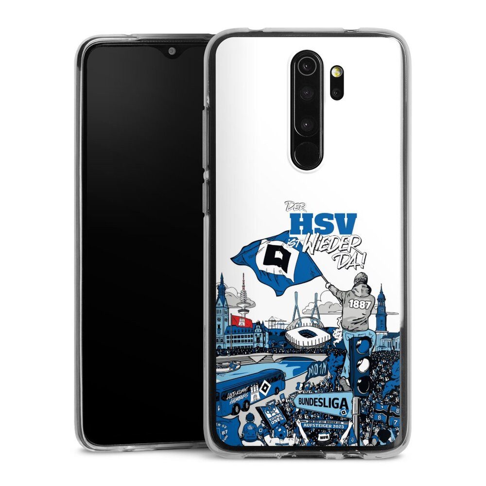 DeinDesign Handyhülle Hamburger SV Offizielles Lizenzprodukt Aufstieg, Xiaomi Redmi Note 8 Pro Silikon Hülle Bumper Case Handy Schutzhülle