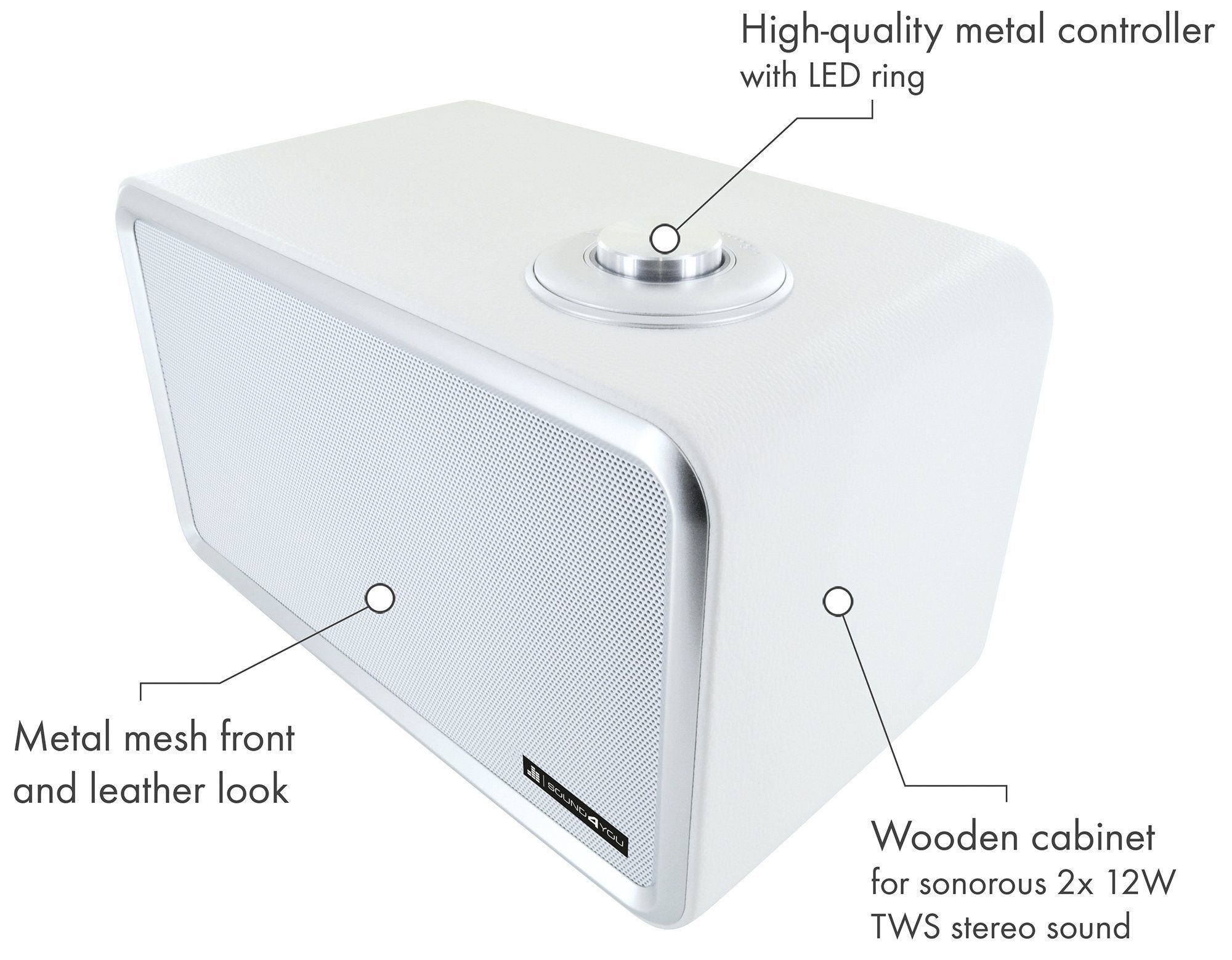 Schwaiger 661736 Bluetooth-Lautsprecher (Klinkenanschluss, Bluetooth, W, 24 Retro Design) weiß
