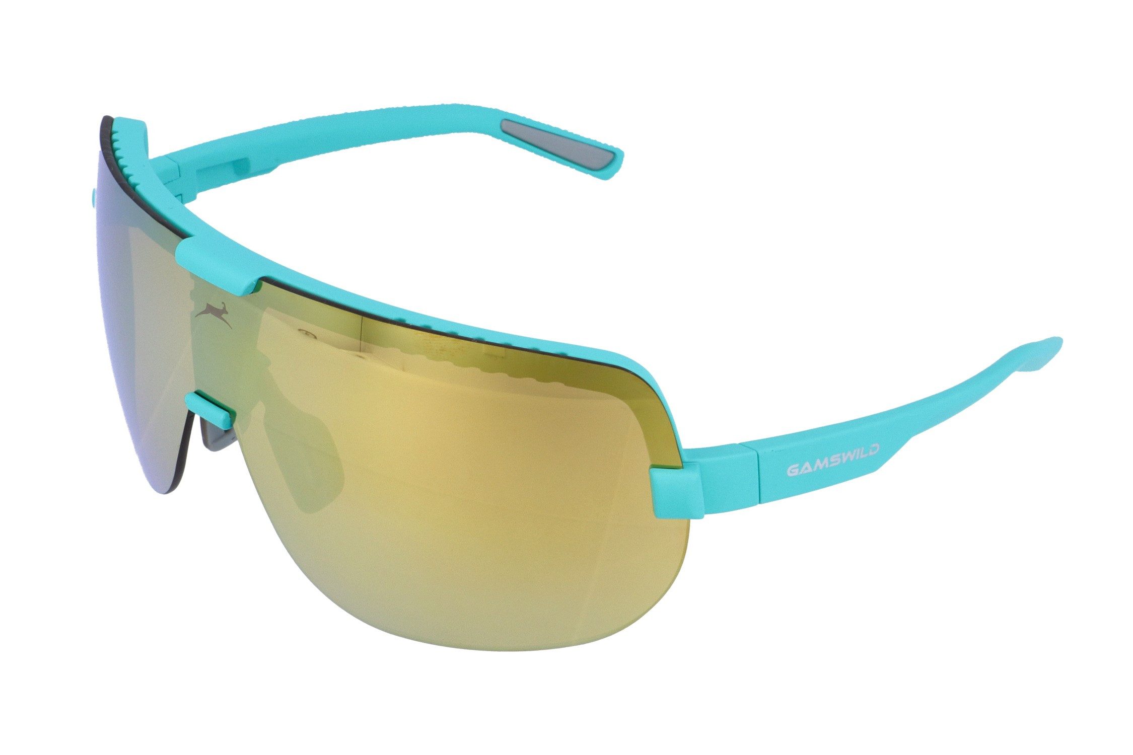 Gamswild Monoscheibensonnenbrille UV400 Sonnenbrille Skibrille Fahrradbrille große Scheibe WS2146 Sportbrille TR90 grün, pink, grau-blau