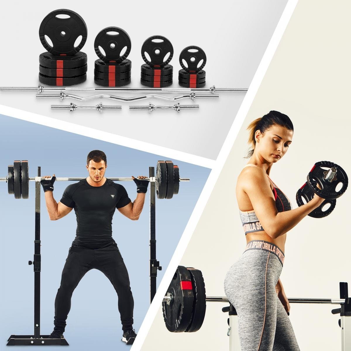 GORILLA SPORTS Hantel-Set Hantelset Kunststoff Gripper 100 kg