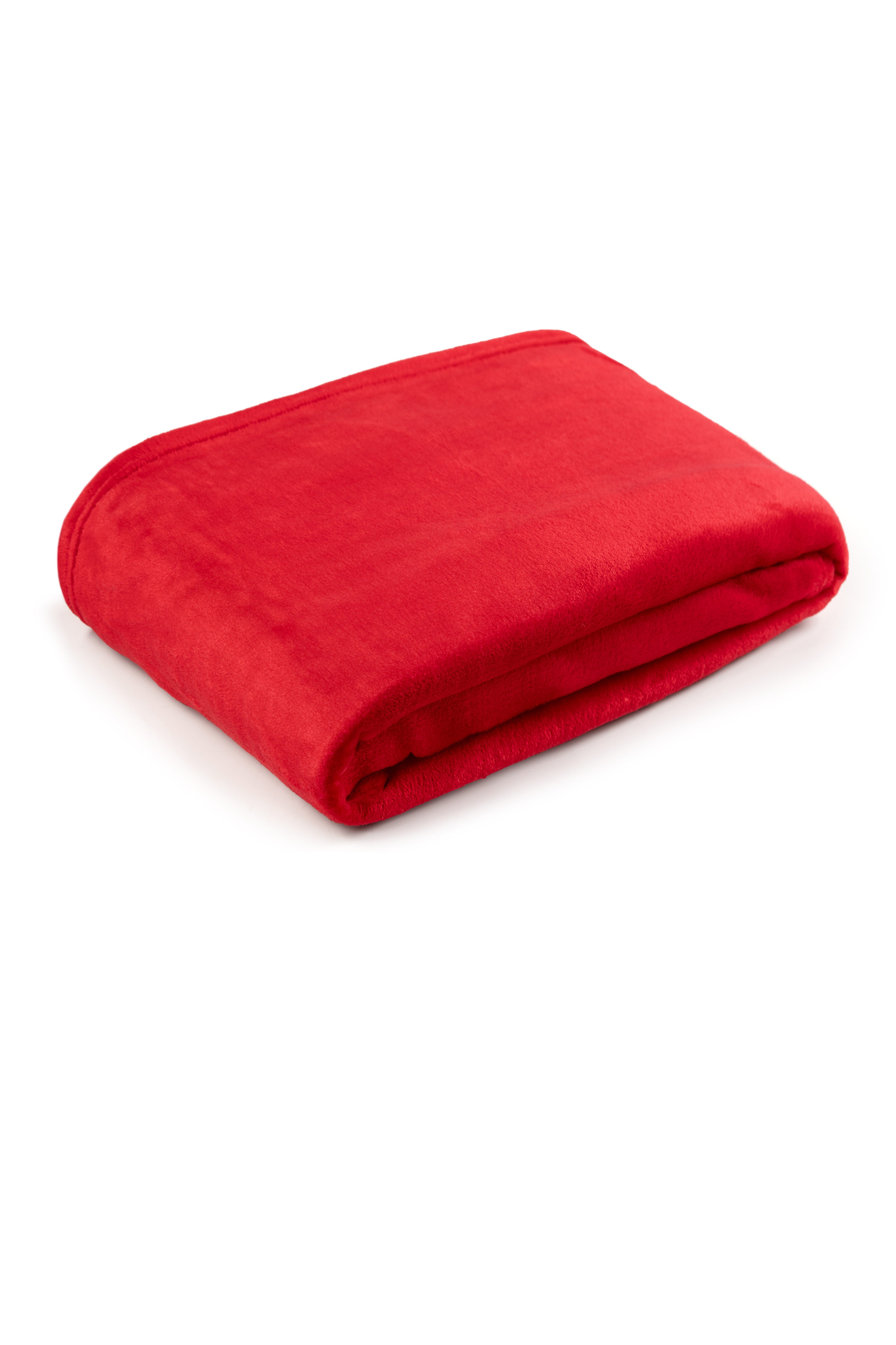 Wohndecke Kuscheldecke aus ultraweichem Mikrofaser in rot, 150 x 200 cm, Mademoiselle Sommeil, warm & leicht, Sofadecke in Rot, pflegeleicht & schnelltrocknend