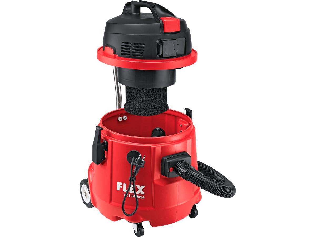 Flex Nass-Trocken-Sauger VCE 50 Wet, 1300 W, Fangsack für Grobschmutz, Mit integrierter, leistungsstarker Schmutzwasserpumpe