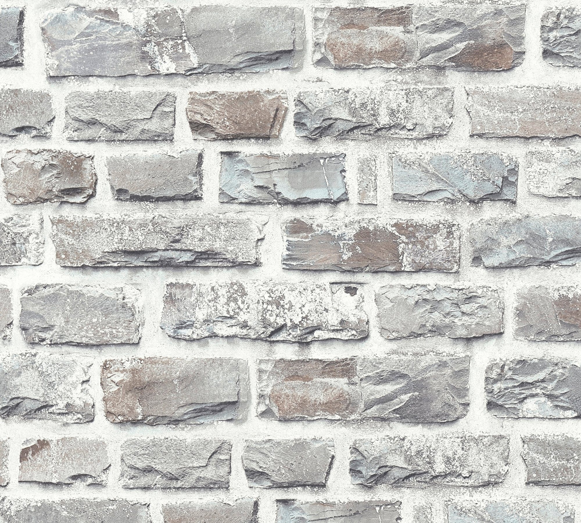 living walls Vliestapete Neue Bude 2.0, leicht strukturiert, Steinoptik, gemustert, Motiv, Landhaus Tapete Stein Tapeten Wohnzimmer Schlafzimmer Küche Flur Optik