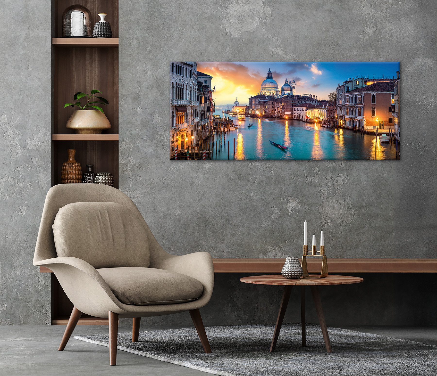 Bönninghoff Leinwandbild Wandbild VENEDIG XXL – Leinwandbild Keilrahmen Deko modern, Boote & Schiffe, Stadt, Venedig (1 St), auf Keilrahmen gespannt – Bild 4 von 5