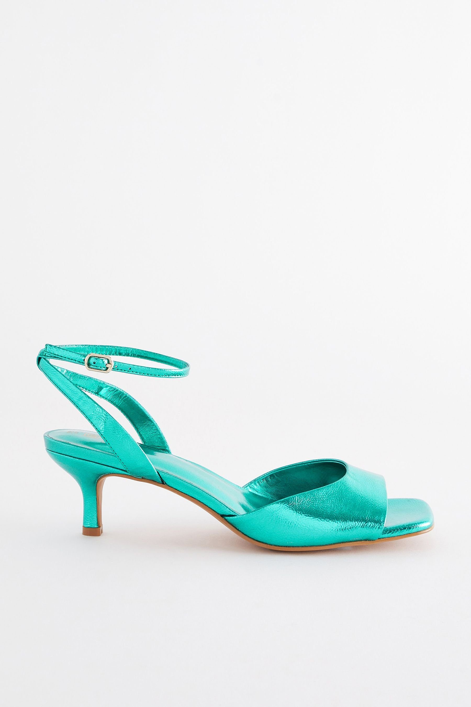 Green Next Heel Metallic-Sandaletten, Comfort® (1-tlg) Forever Emerald Kitten Sandalette