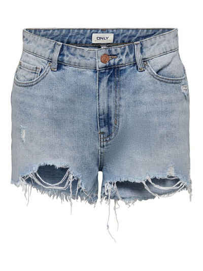 ONLY Jeansshorts Kurze High Waist Denim Jeans Shorts Destroyed Design ONLPACY (1-tlg) 4140 in Blau
