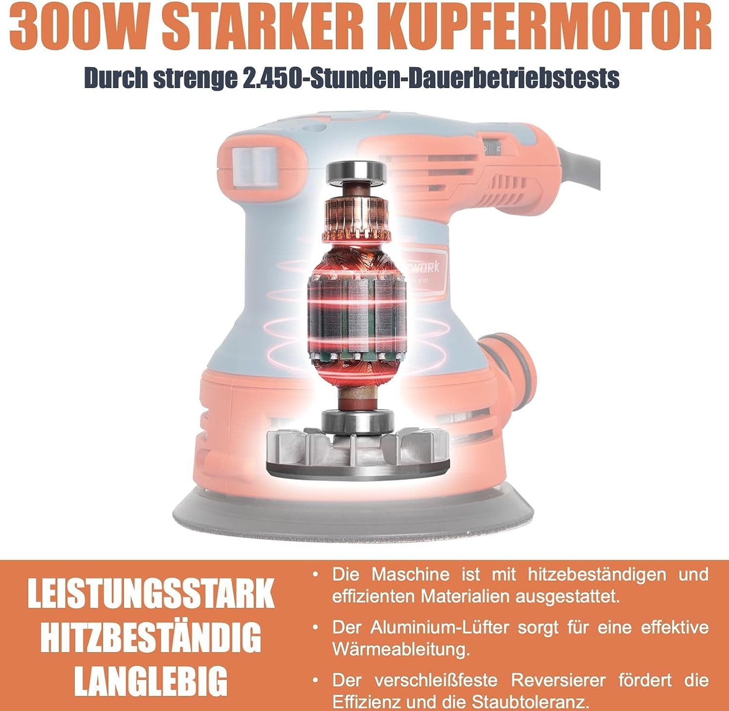 Fanzwork Exzenterschleifer 300W Exzenterschleifer mit Staubfangbehälter günstig online kaufen