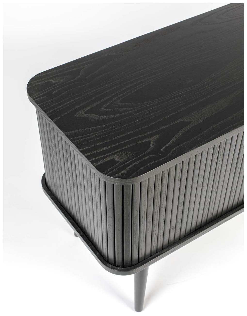 Zuiver Lowboard Sideboard BARBIER Schwarz von ZUIVER mit Rollo Schiebetüren