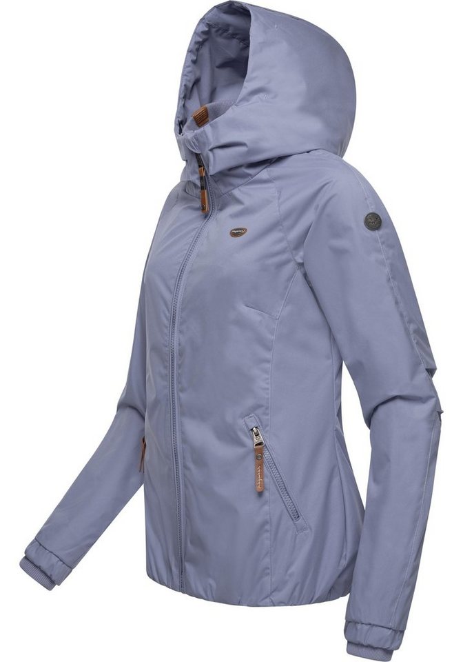 Ragwear Outdoorjacke Dizzie stylische Übergangsjacke mit großer Kapuze,  Leicht taillierte Form und Länge bis über die Hüfte