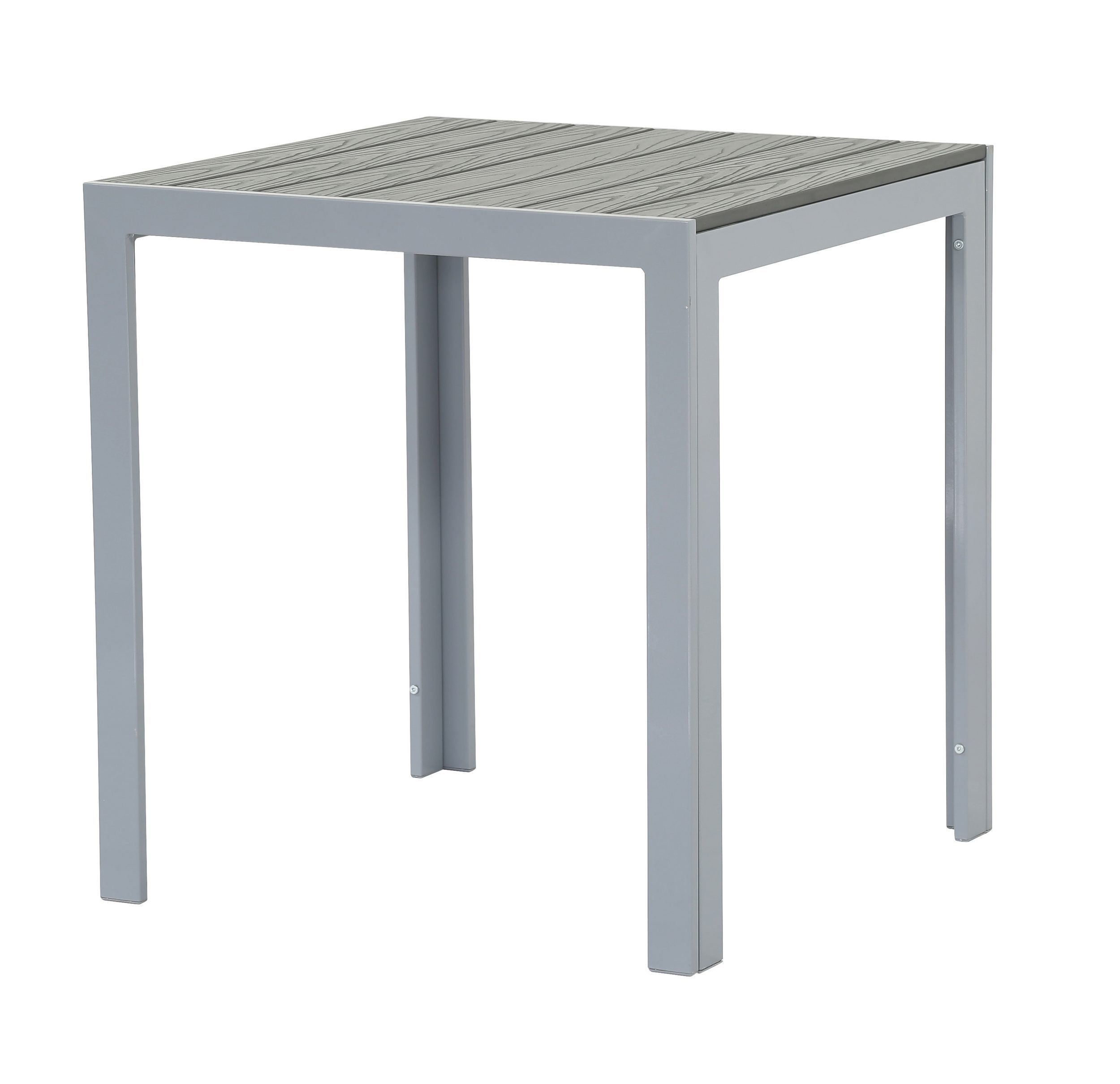Gardissimo Gartentisch Soul quadratisch silber, 70 x 70 cm (Spar-Set, 1-St., 1 Esstisch), Holz-Look / Aluminium / wetterfest / pflegeleicht