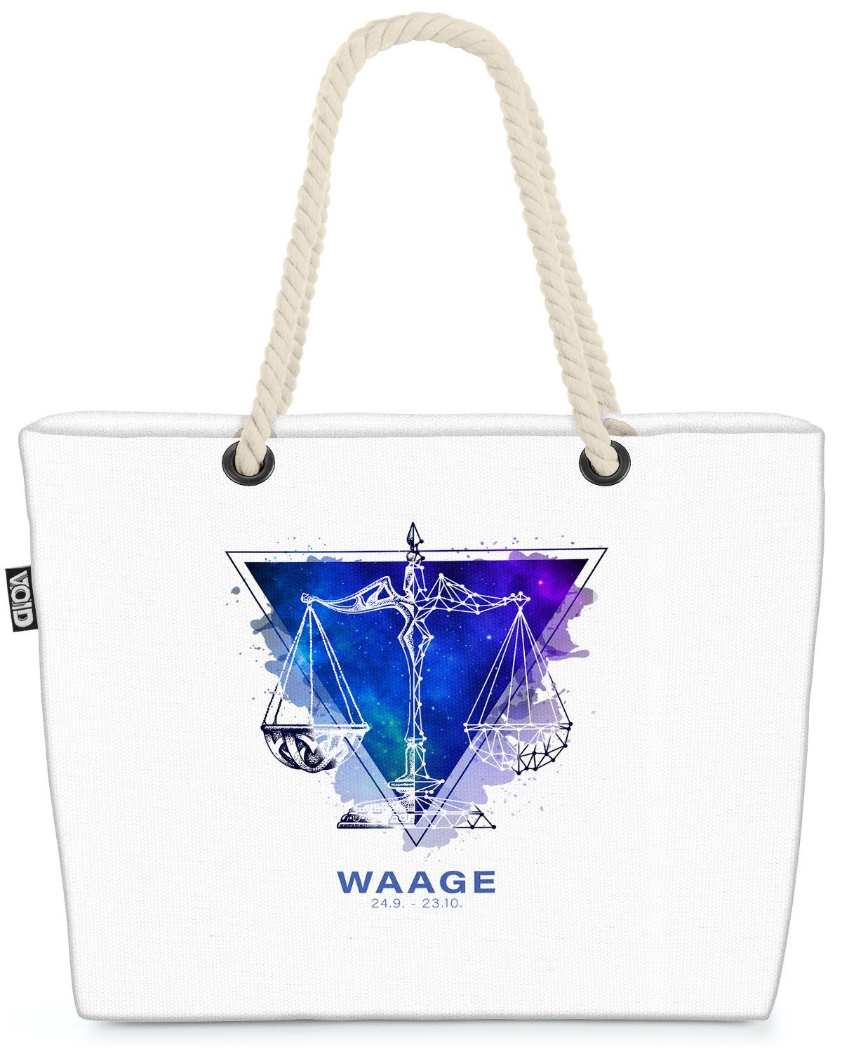 VOID Strandtasche (1-tlg), Sternzeichen Sterne Horoskop Waage Sternzeichen Sterne Horoskop Waage