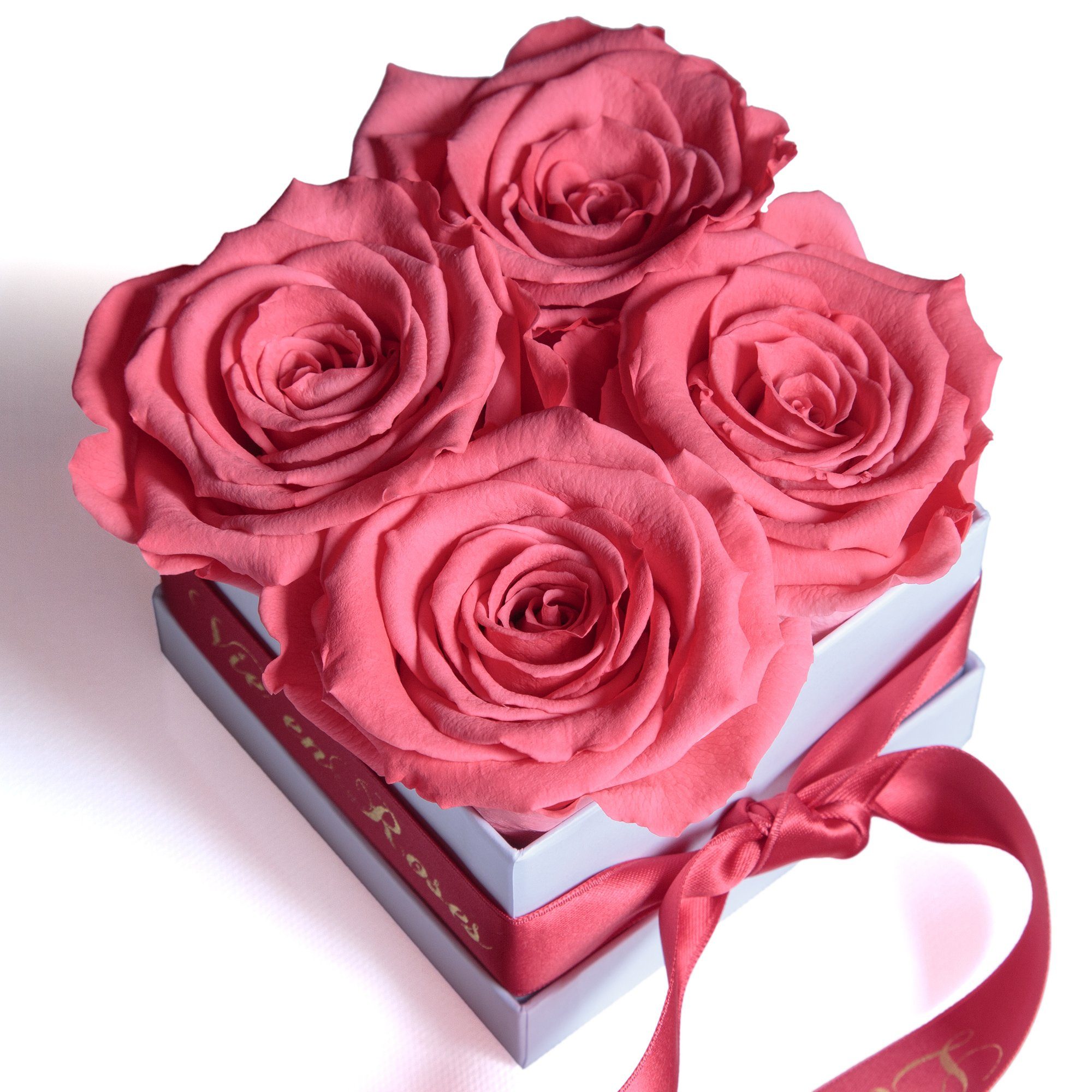 Geschenk ROSEMARIE Kunstblume weiß Deko Rose, Infinity cm, Damen Frauen SCHULZ für Höhe zum Heidelberg, Valentinstag Rosenbox 8.5 für Rosen korall Poesie