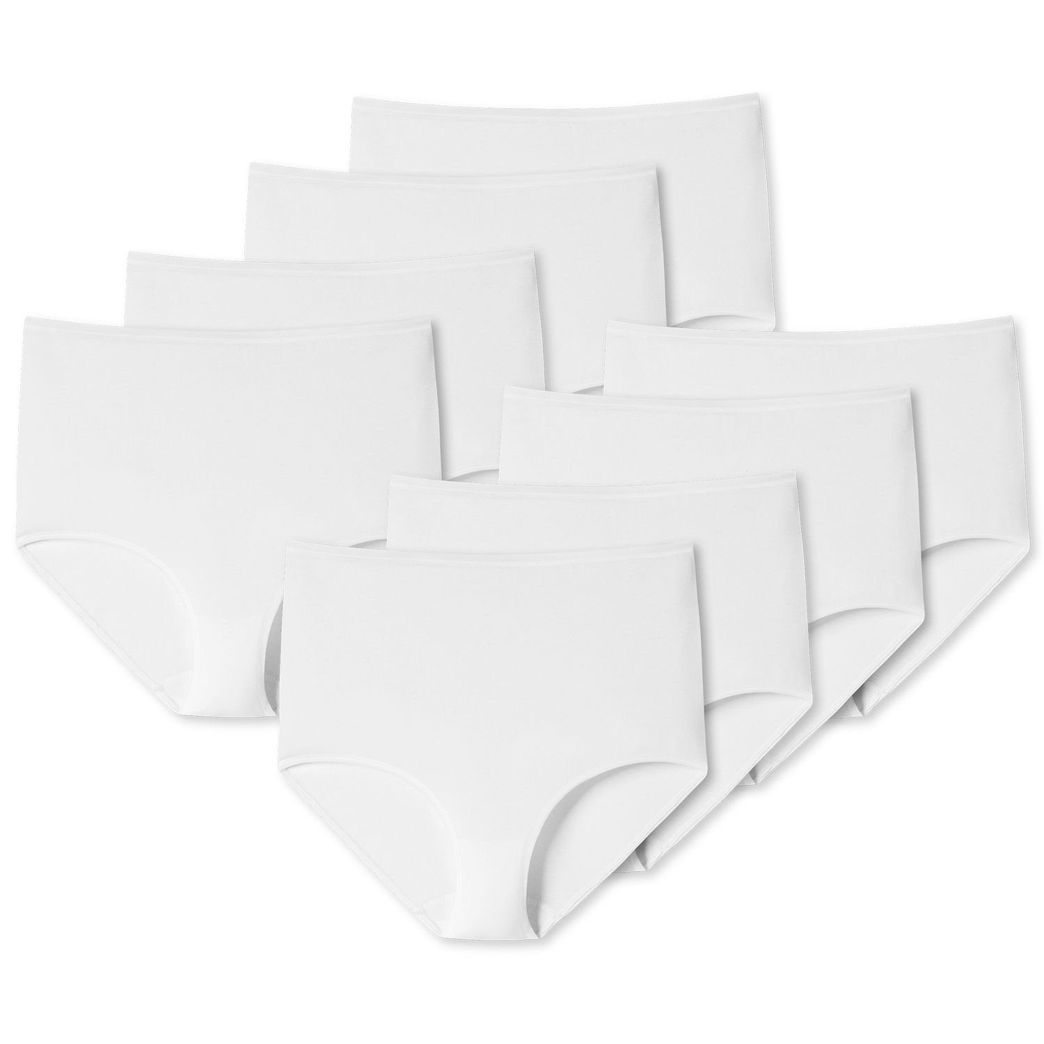 Bund, Pack schmaler 8er (8-St) Schiesser Maxislip Organic softer flache Weiß Cotton im Nähte,
