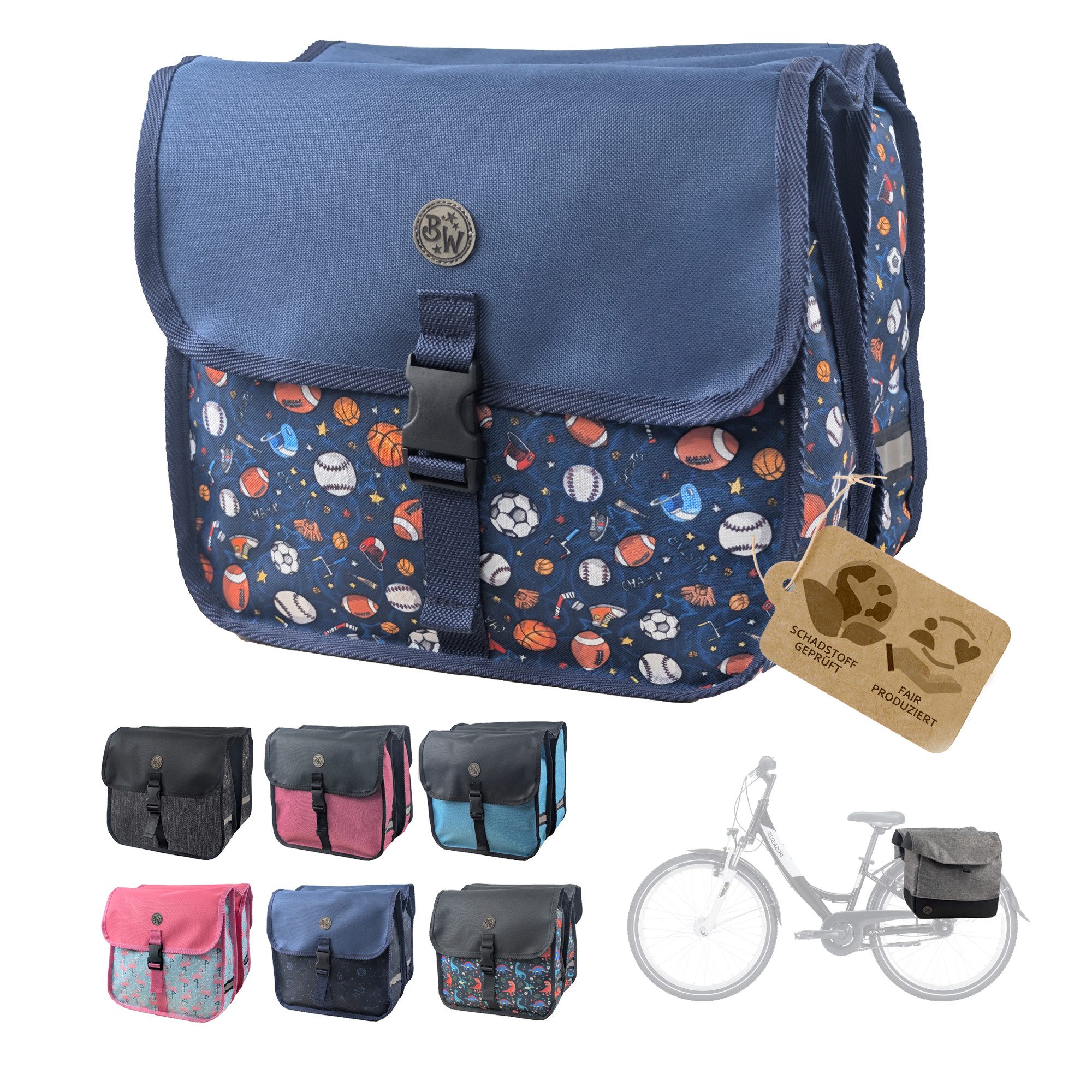 BambiniWelt by Rafael K. Gepäckträgertasche Gepäckträgertasche für Fahrrad 20–26 Zoll robuste Fahrradtasche