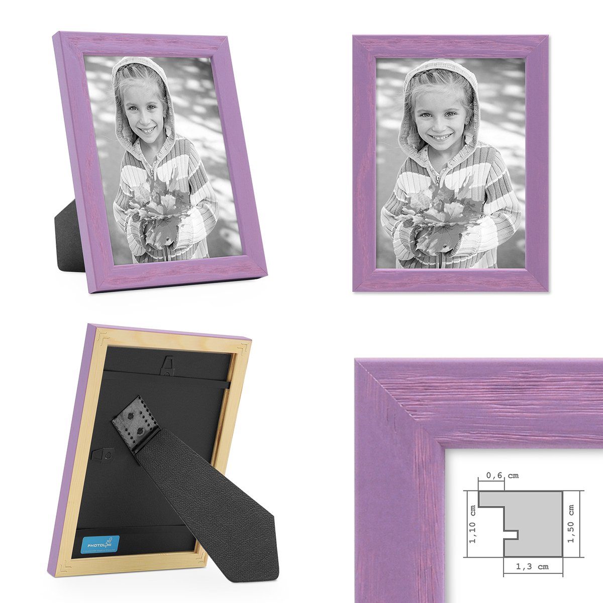 PHOTOLINI Bilderrahmen 3er Set Massivholz-Rahmen - günstig online kaufen