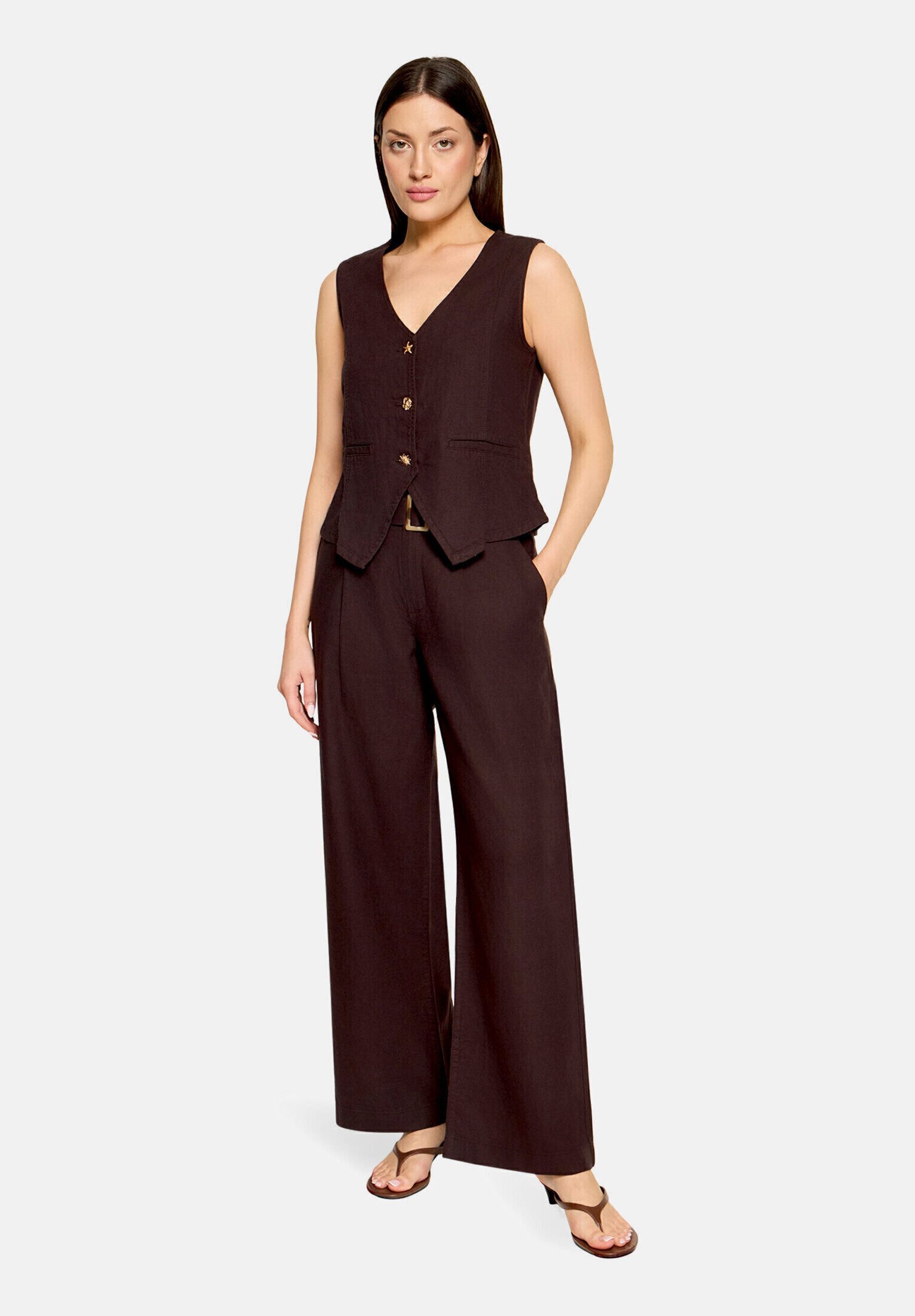 Cartoon Stoffhose Damen mit Bundfalten