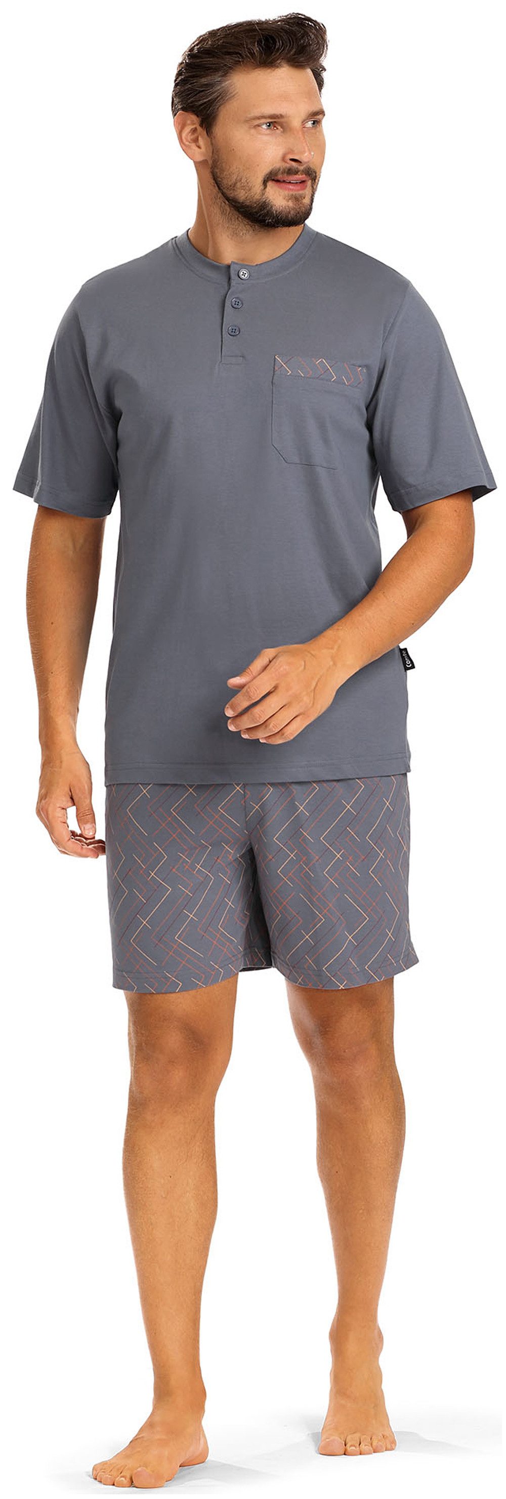 Comte Schlafanzug (Set, 2 tlg., 2-teilig) Herren Pyjama Kurzarm Baumwolle S günstig online kaufen