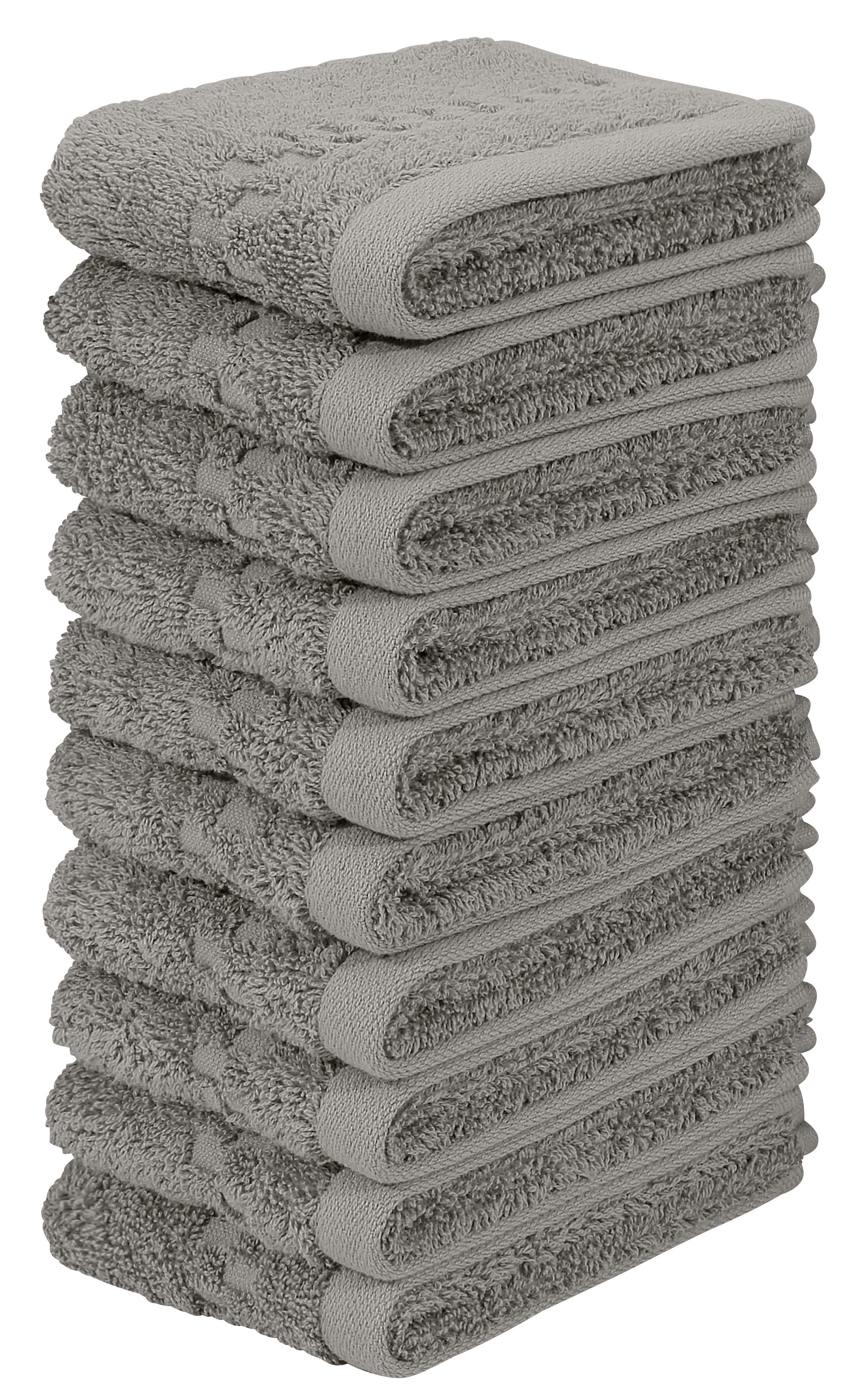 OTTO home Waschlappen Regona, Seiftücher 30x30cm, flauschig und weich, 500 gr/m², (Set, 10-St), Premium Handtücher mit Bordüre, Handtuch-Set, 100% Baumwolle