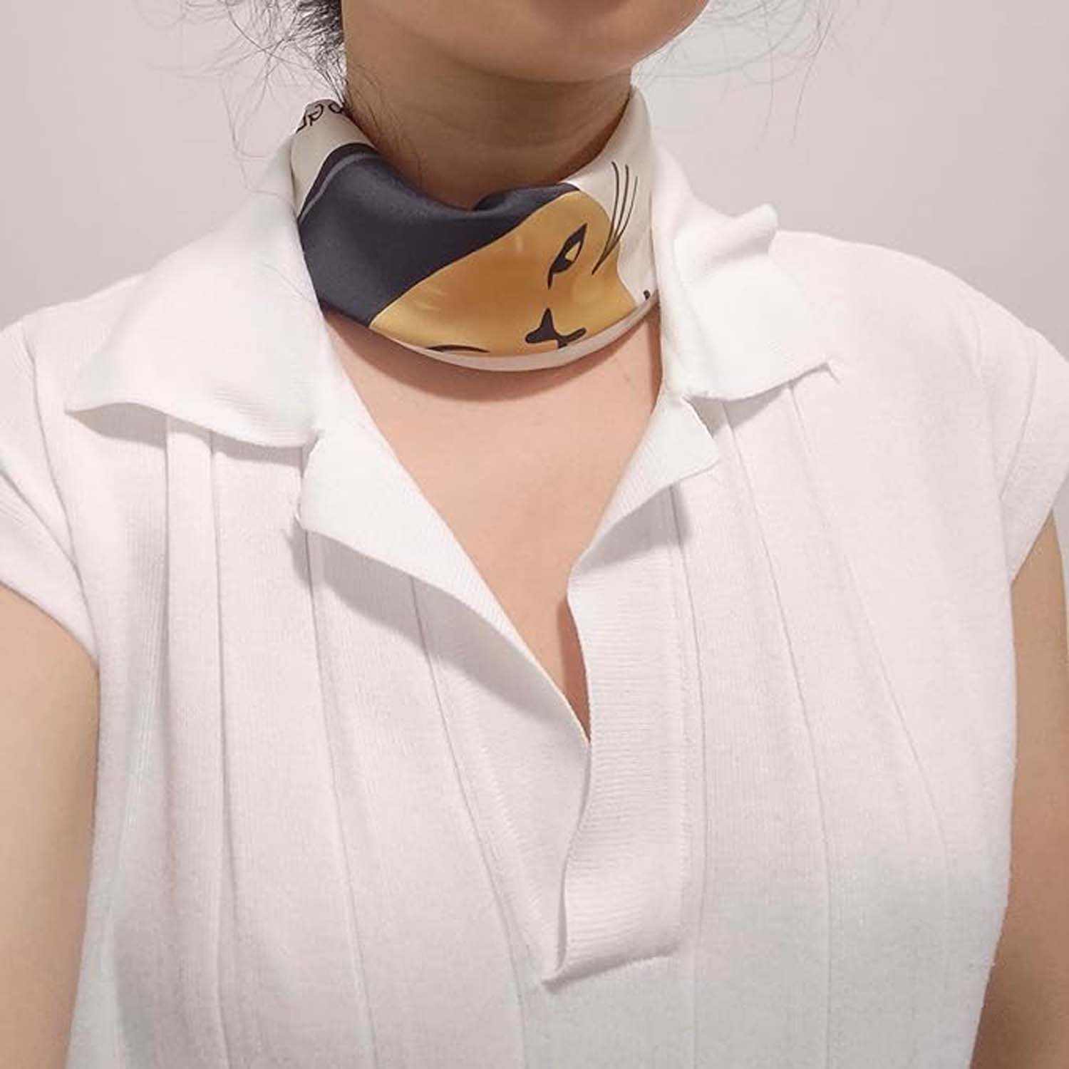 Zaewry Seidentuch Stirnband Quadratischer Haar-Bandanas-Schal für Damen – Bild 4 von 5