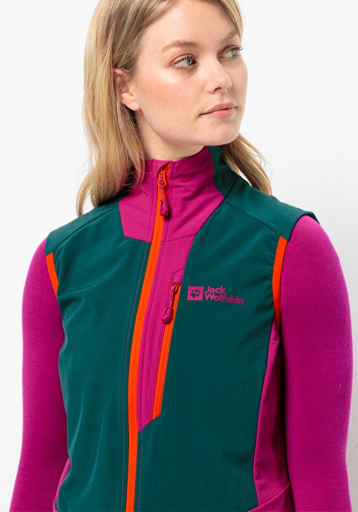 Jack Wolfskin W sea-green Softshellweste VEST ALPSPITZE