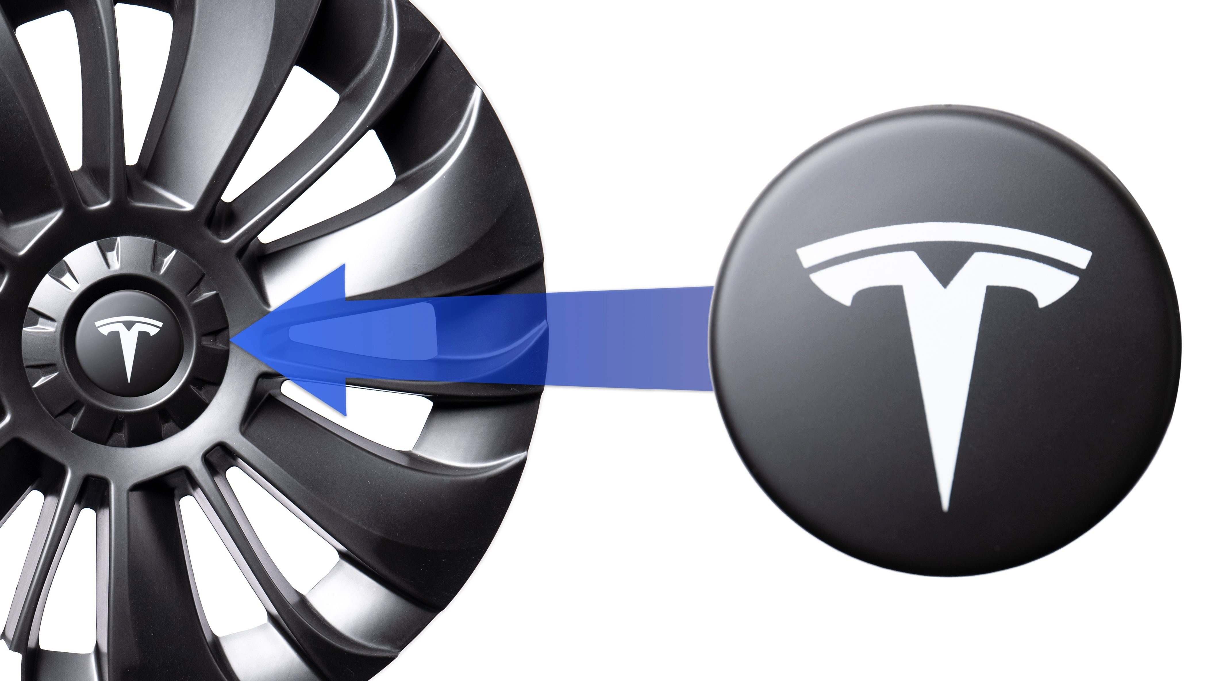 Shop4EV Radkappe Tesla des 3/Y Model für Logos Radkappen (4x)
