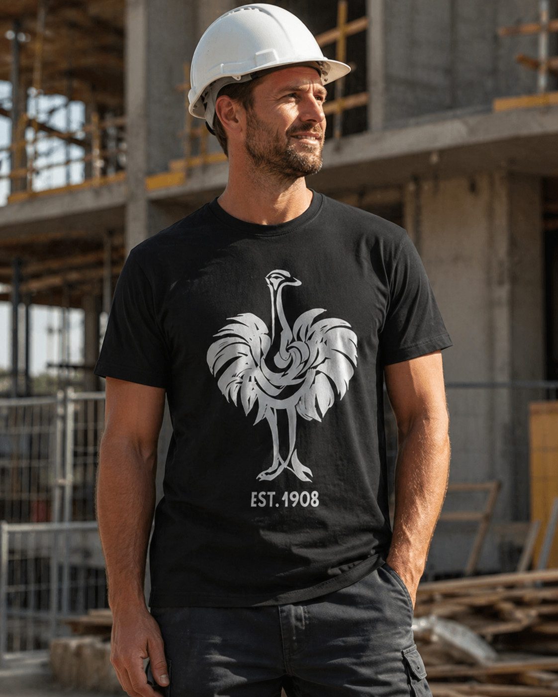 Engelbert Strauss T-Shirt T-Shirt »e.s. 1908« Herren Baumwolle Rundhals Printshirt kurzarm