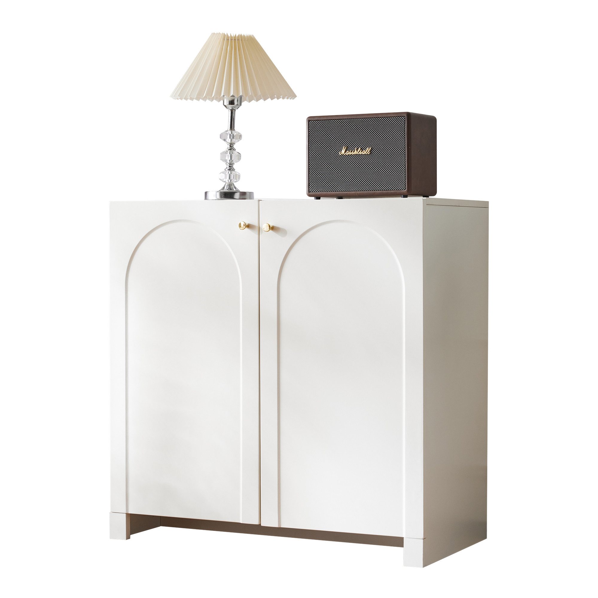Yorbay Sideboard mit Bogenmuster, 2 Türen, Kommode, Highboard, Standschrank,80x40x80 cm