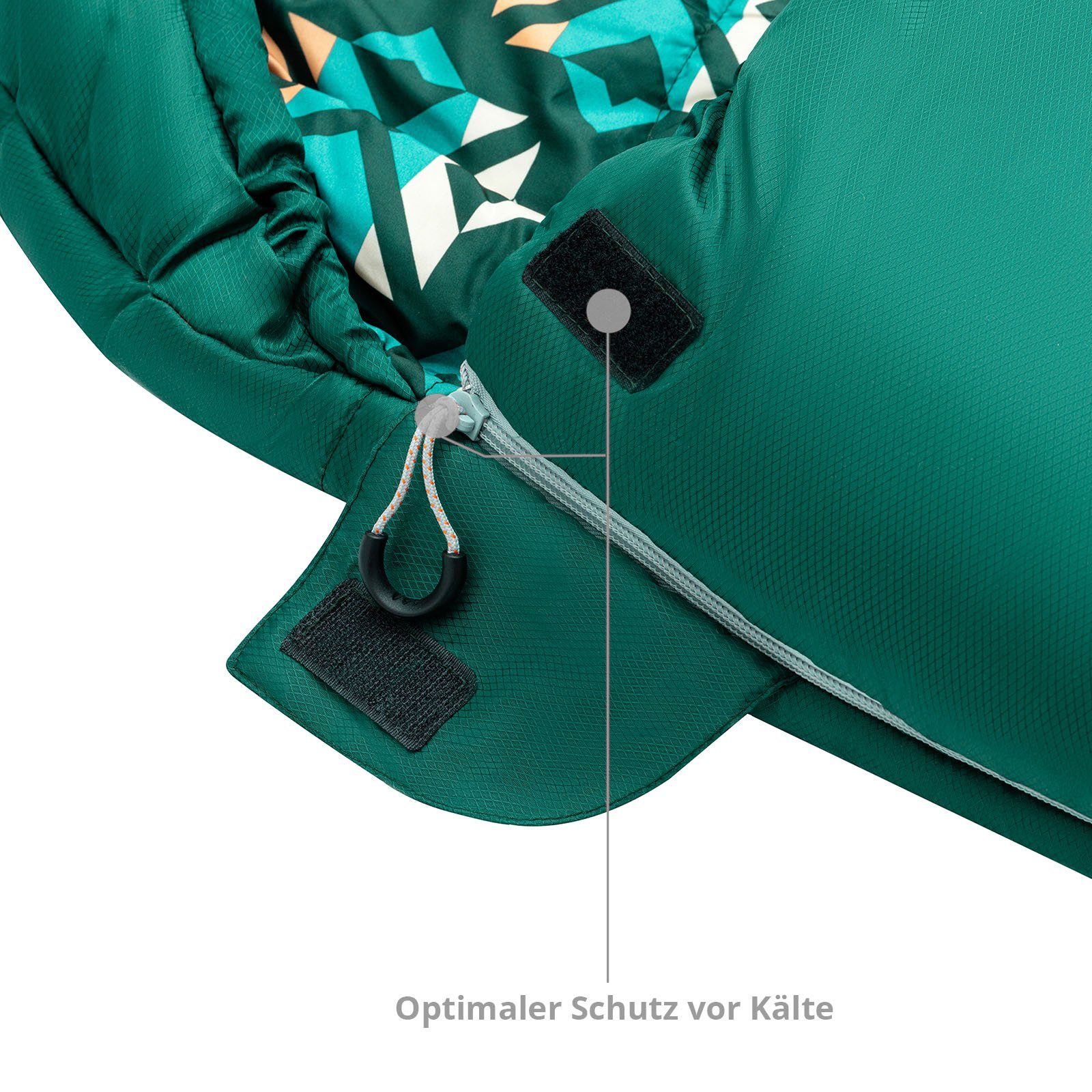 Lang Green 3, Jahreszeiten Mumienschlafsack Zipper XL KingCamp - R Superior 300XL -13°C Petrol Schlafsack Mumienschlafsack
