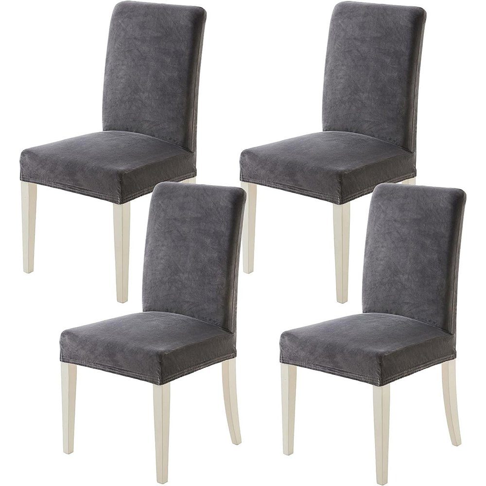 Grau Stühle Stuhlbezüge, 4er Stuhlhussen FELIXLEO SetSchwingstühle für Stuhlhusse Samt