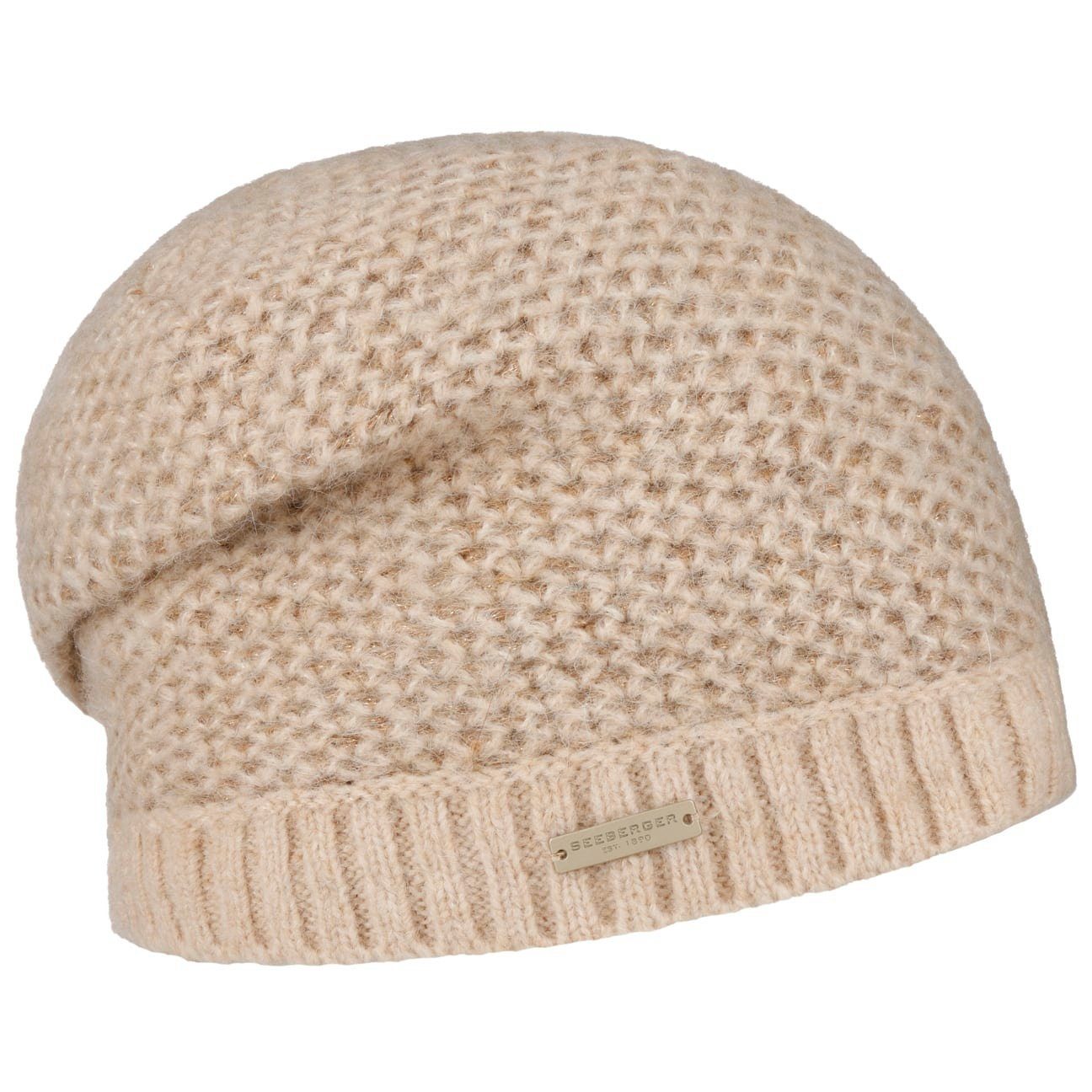 Seeberger Strickmütze mit beige (1-St) Futter Beanie