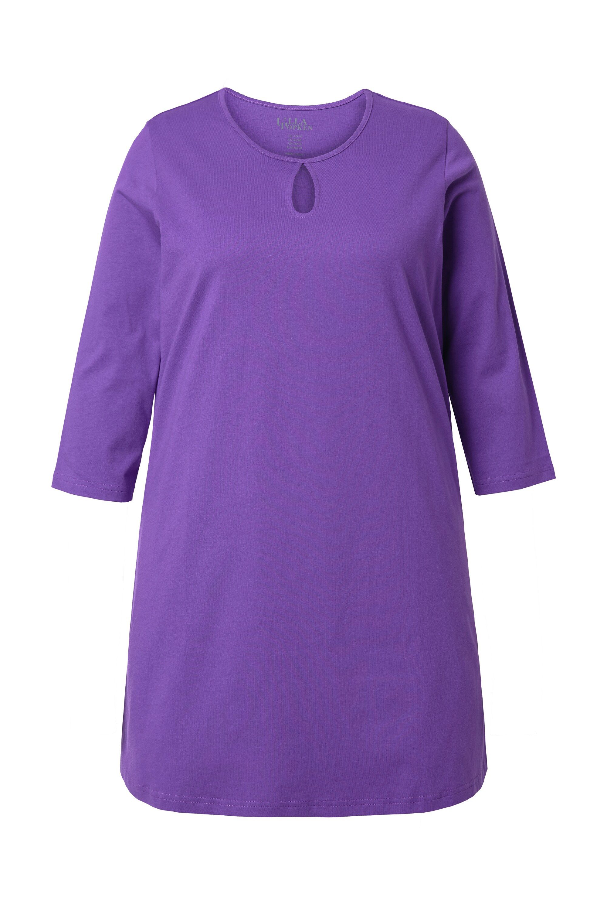 Ulla Popken Longshirt Longshirt A-Linie Rundhalsausschnitt 3/4-Arm günstig online kaufen