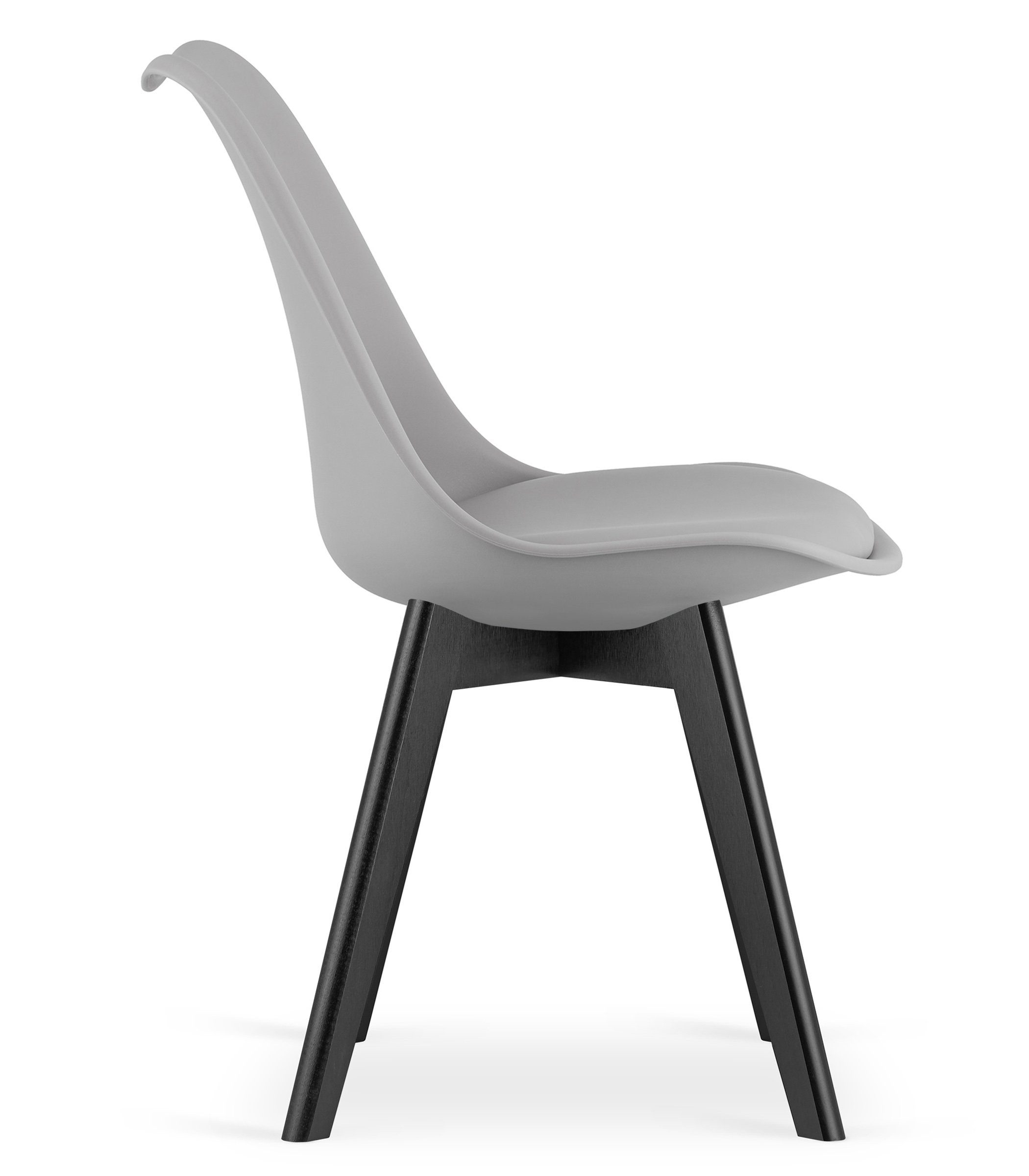 Home Collective Esszimmerstuhl Stuhl stabil in Schalenstuhl, und insgesamt schwarz Vollholzbeinen 1x | 11 grau bequem mit Farben, (1 grau Wohnzimmerstuhl, in schwarz St)